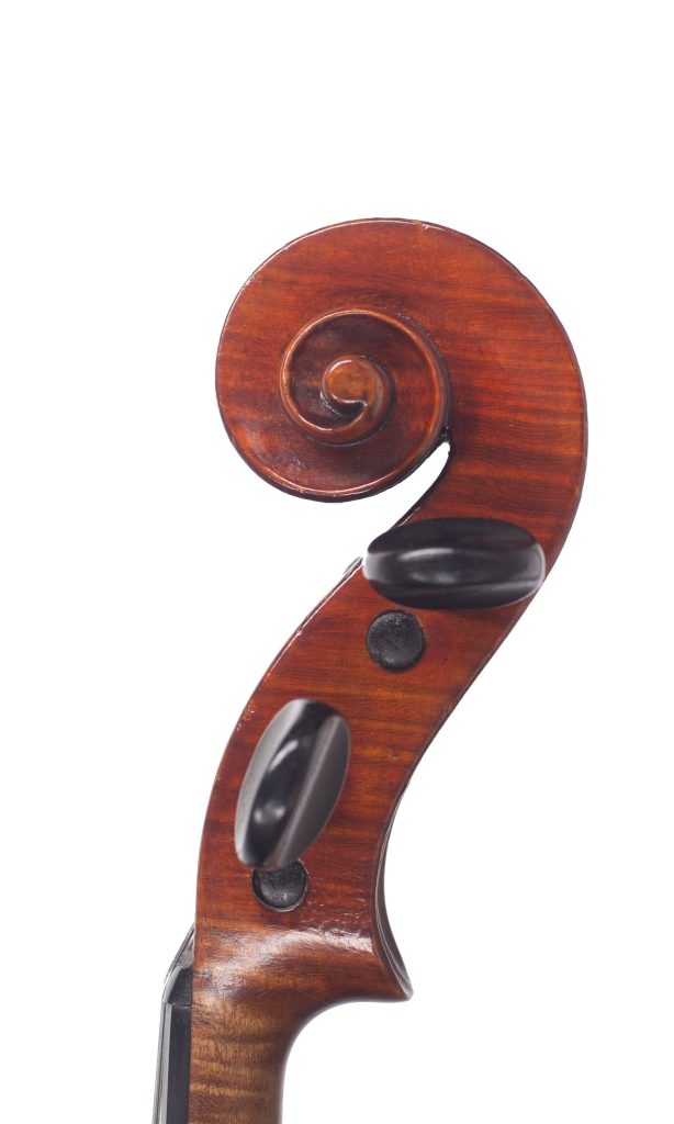 Violin by Dante and Alfredo Guastalla, Reggiolo Emilia, 1925 — scroll
