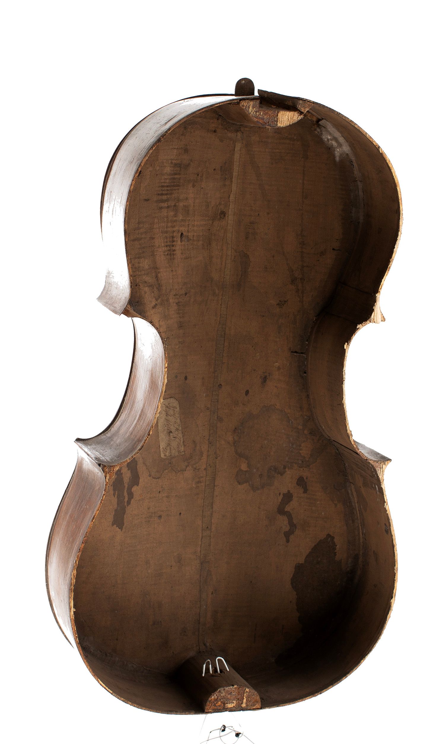 Cello body by Joseph Hill, London, 1756 — angled view, 20°
