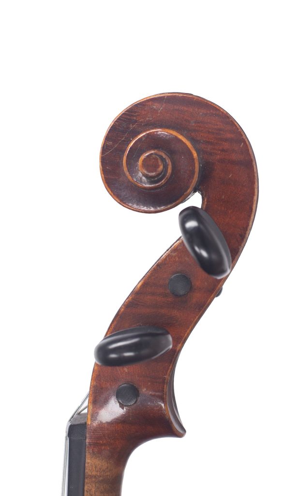 Violin, Workshop of Jérôme Thibouville-Lamy, Mirecourt, circa 1890 — scroll