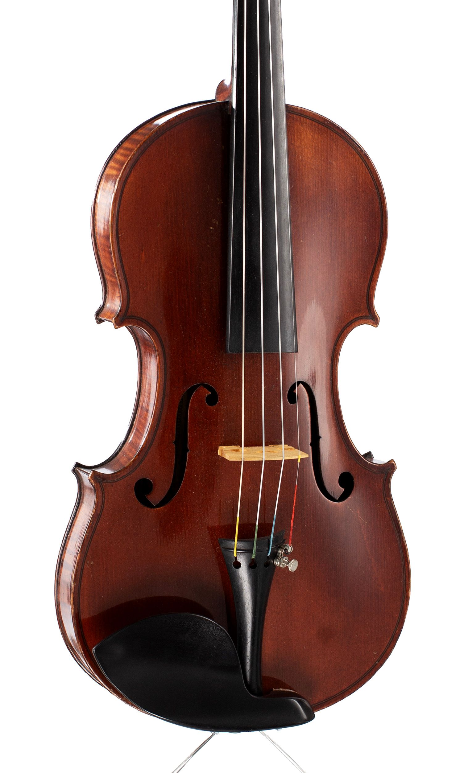 Violin, Workshop of Jérôme Thibouville-Lamy, Mirecourt, circa 1890 — angled view, 20°