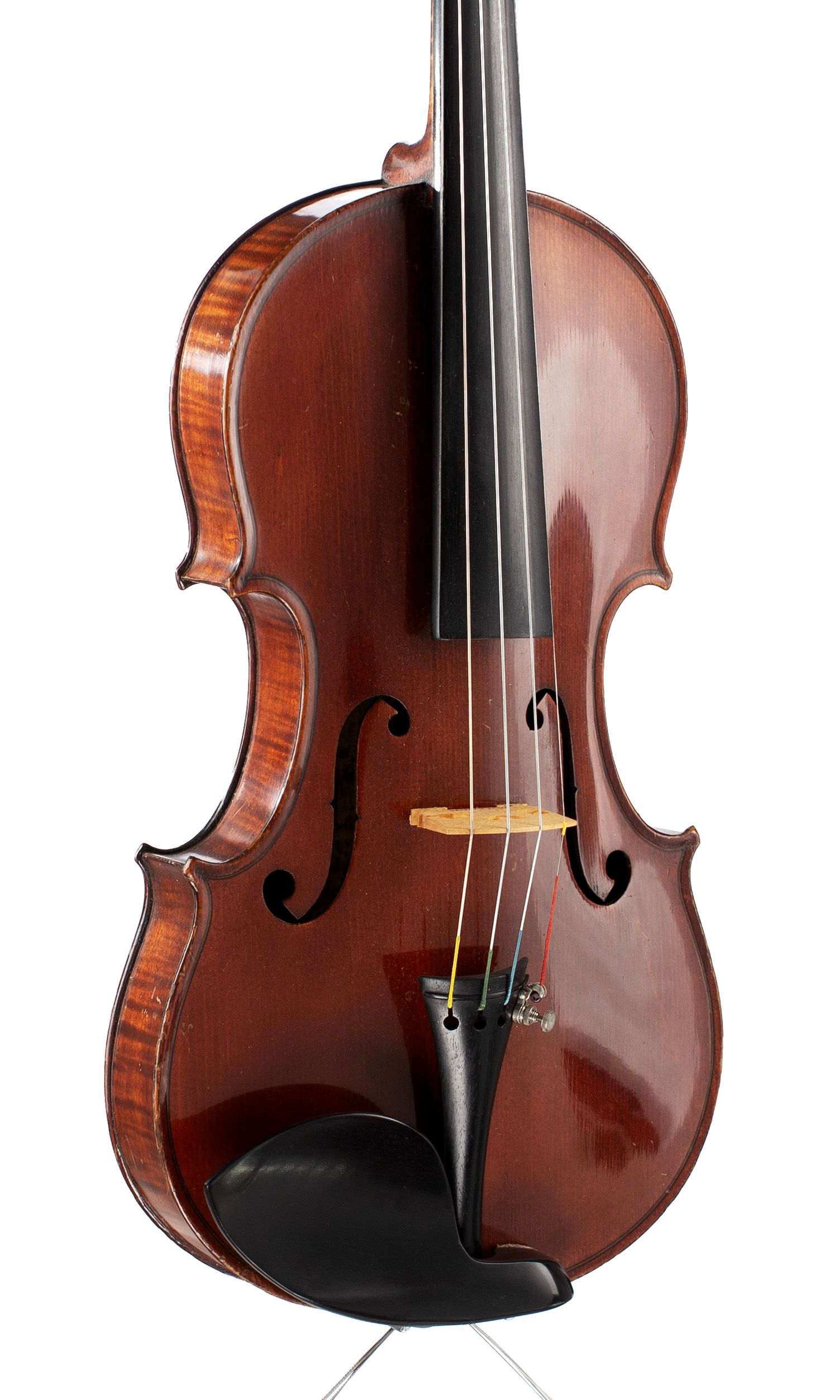 Violin, Workshop of Jérôme Thibouville-Lamy, Mirecourt, circa 1890 — angled view, 30°