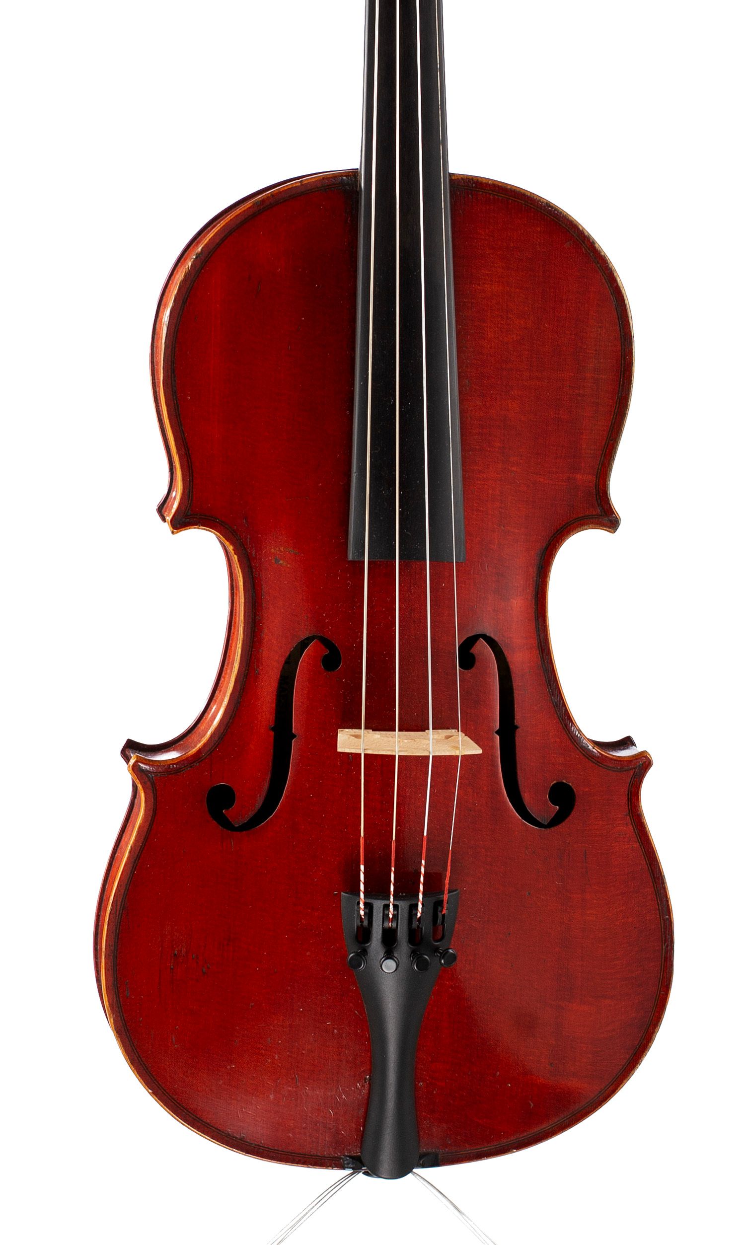 Violin, Workshop of Jérôme Thibouville-Lamy, Mirecourt, circa 1890 — angled view, 10°