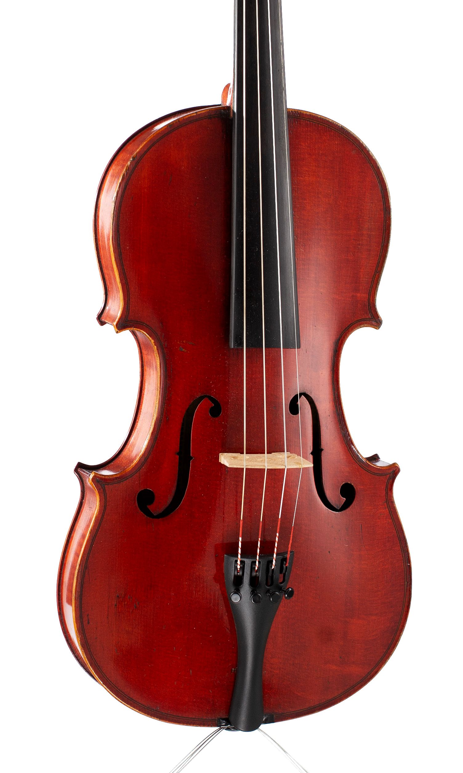 Violin, Workshop of Jérôme Thibouville-Lamy, Mirecourt, circa 1890 — angled view, 20°