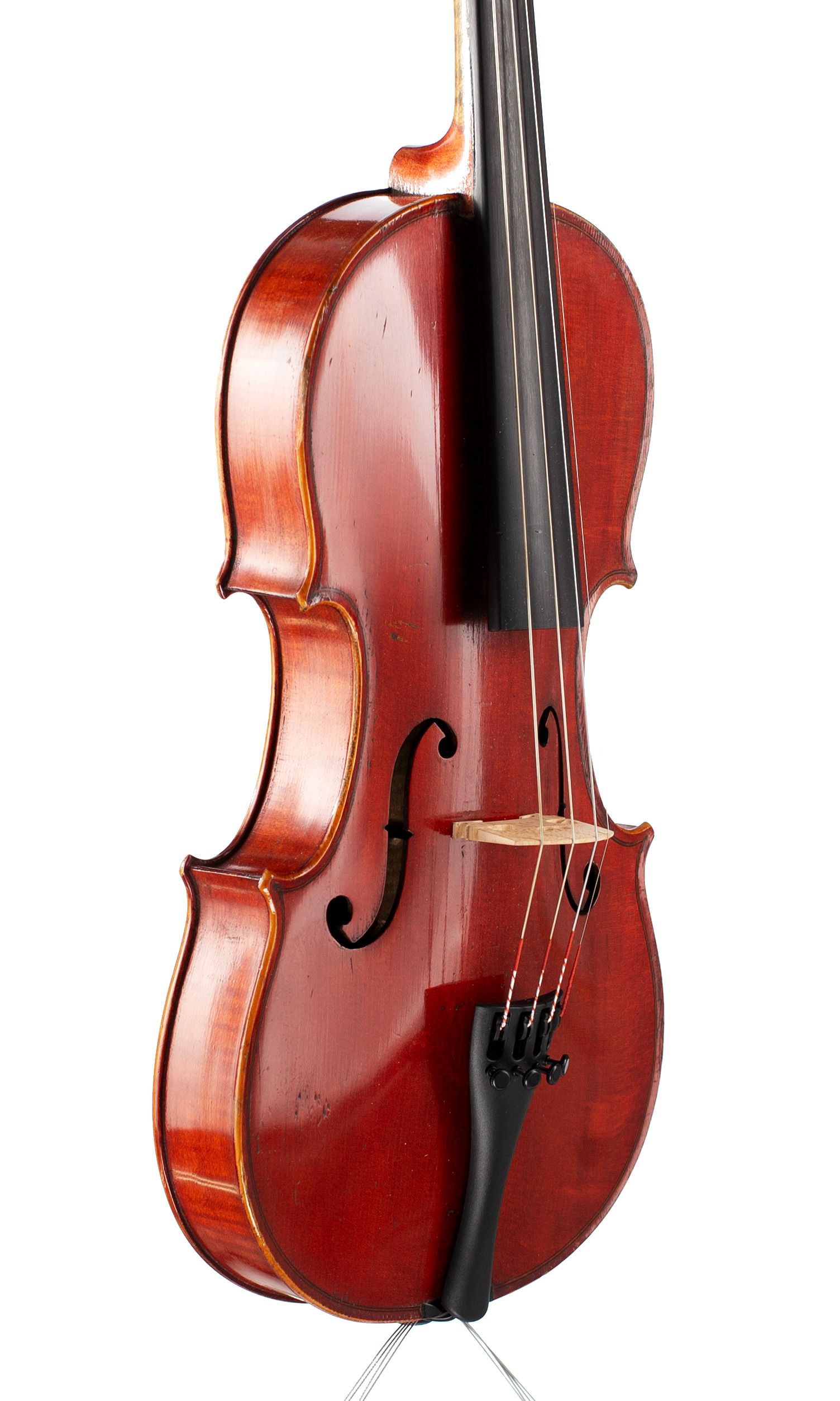 Violin, Workshop of Jérôme Thibouville-Lamy, Mirecourt, circa 1890 — angled view, 50°