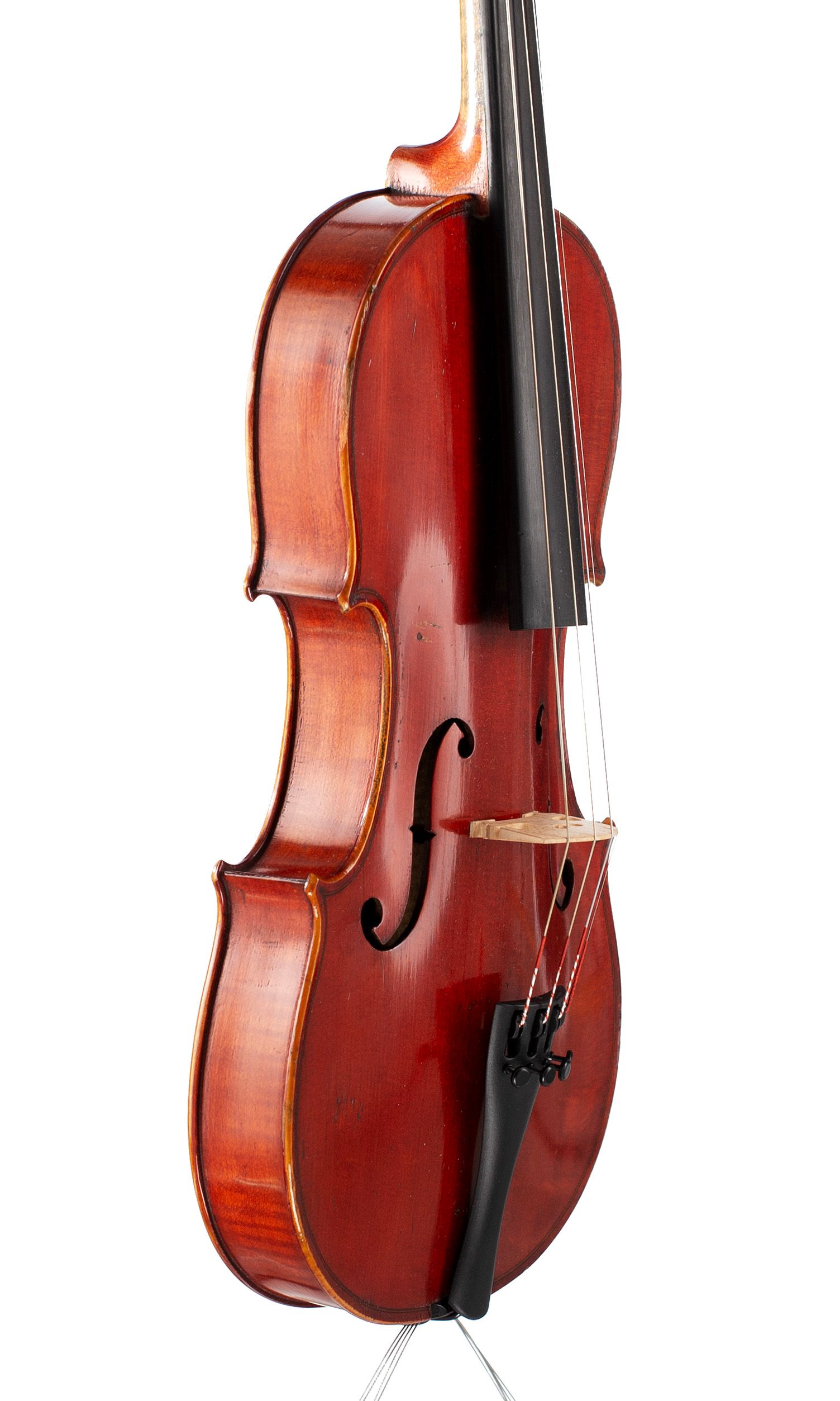 Violin, Workshop of Jérôme Thibouville-Lamy, Mirecourt, circa 1890 — angled view, 60°