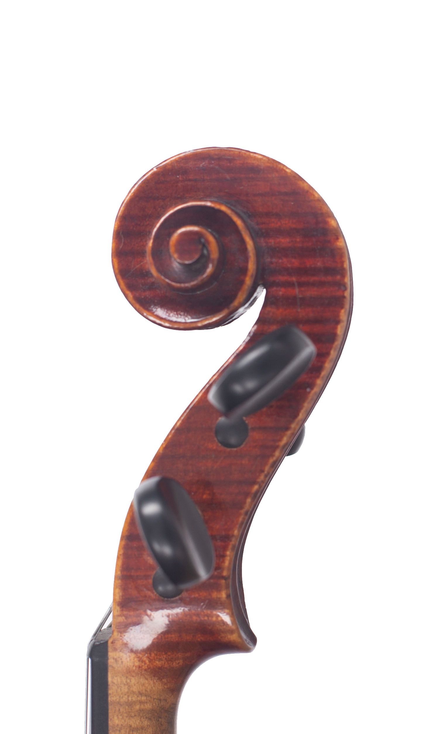Violin, Workshop of Jérôme Thibouville-Lamy, Mirecourt, circa 1900 — scroll