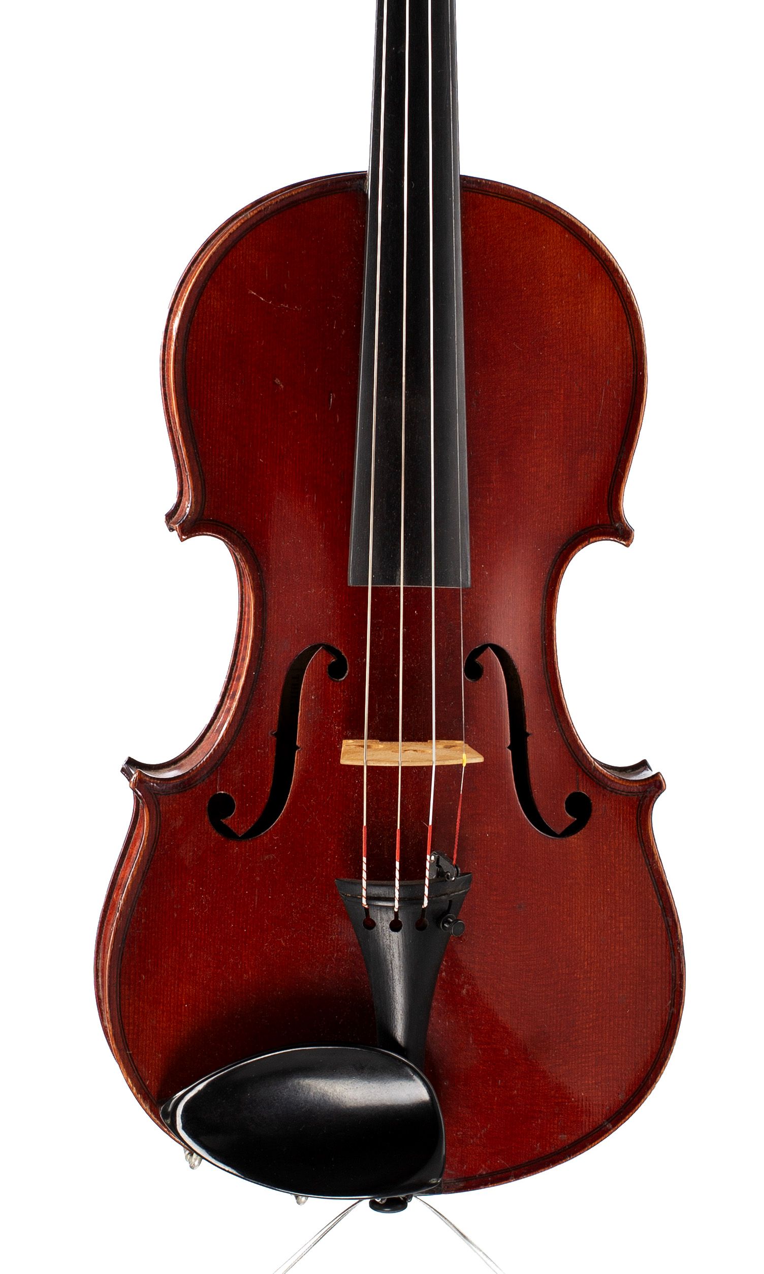 Violin, Workshop of Jérôme Thibouville-Lamy, Mirecourt, circa 1900 — angled view, 10°