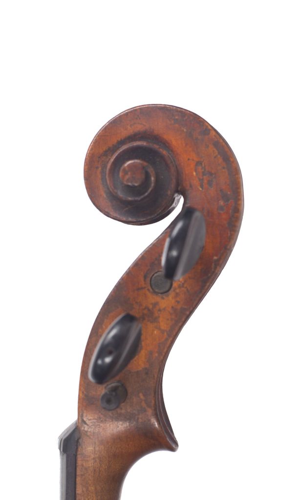 Violin, Workshop of Grandjon, Mirecourt, circa 1860 — scroll
