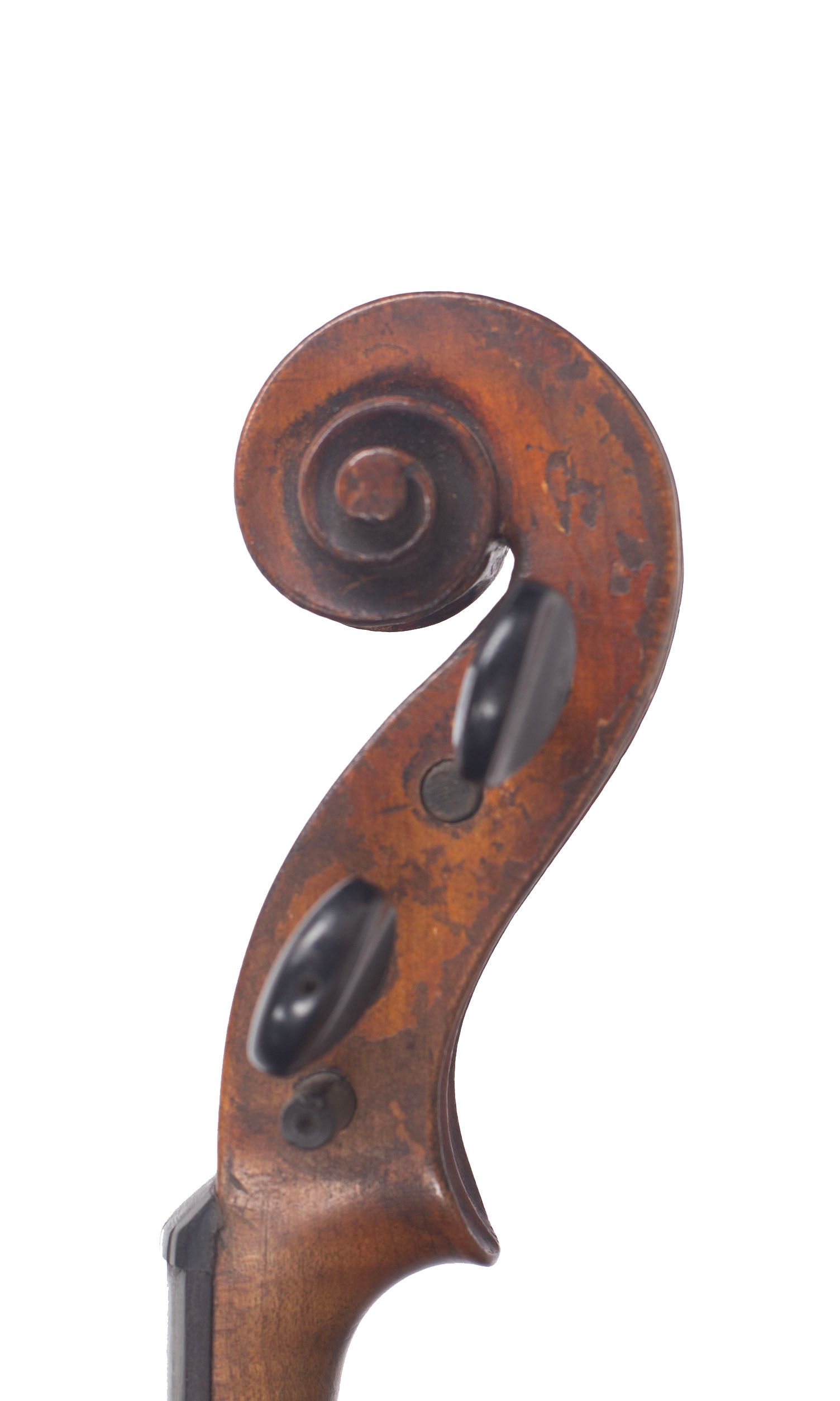 Violin, Workshop of Grandjon, Mirecourt, circa 1860 — scroll
