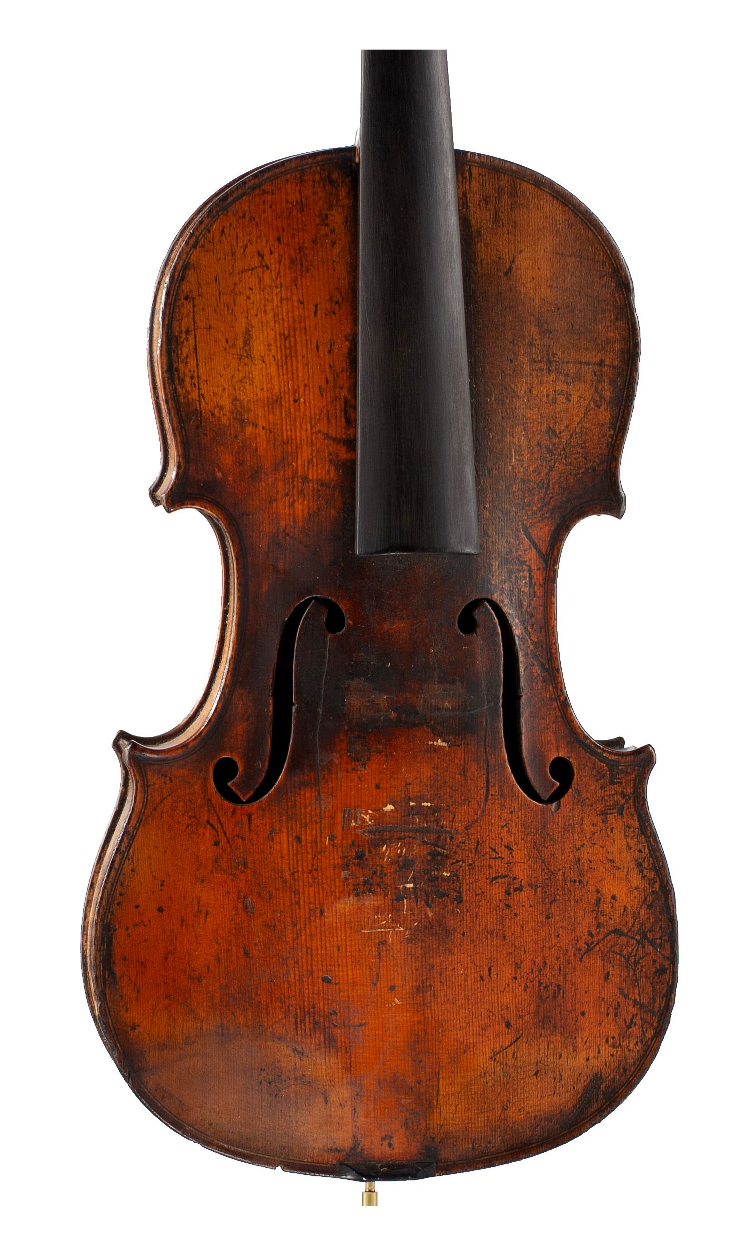 Violin, Workshop of Grandjon, Mirecourt, circa 1860 — angled view, 10°