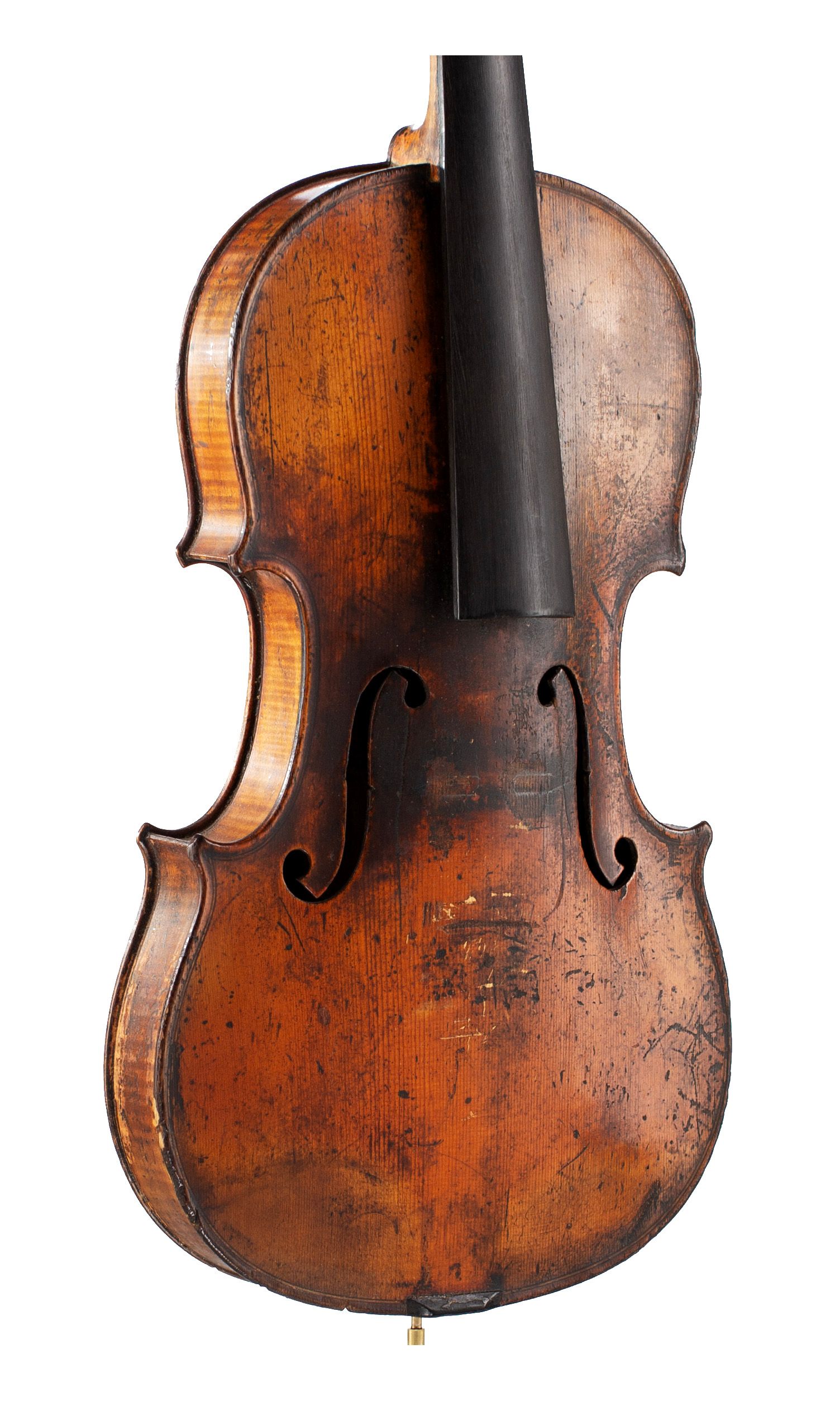 Violin, Workshop of Grandjon, Mirecourt, circa 1860 — angled view, 30°