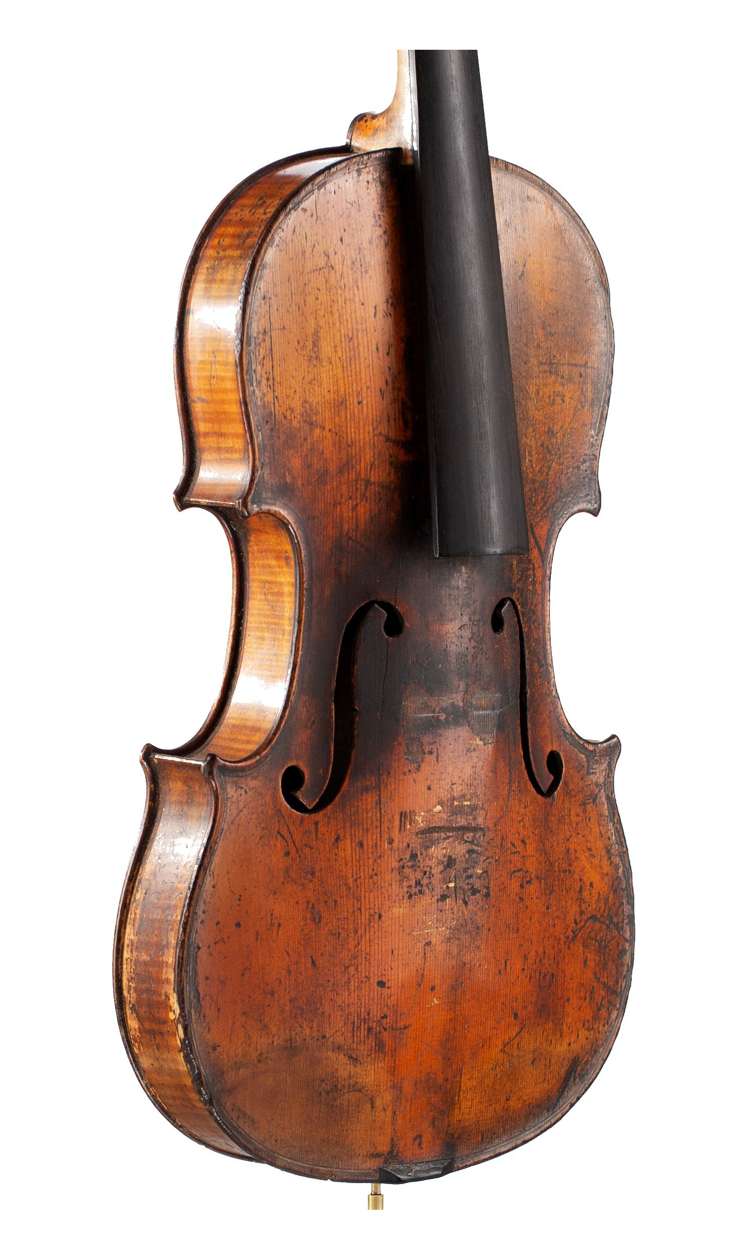 Violin, Workshop of Grandjon, Mirecourt, circa 1860 — angled view, 40°