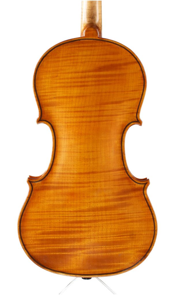 A violin by Harold E. Parkins, Liverpool, 1976 — back