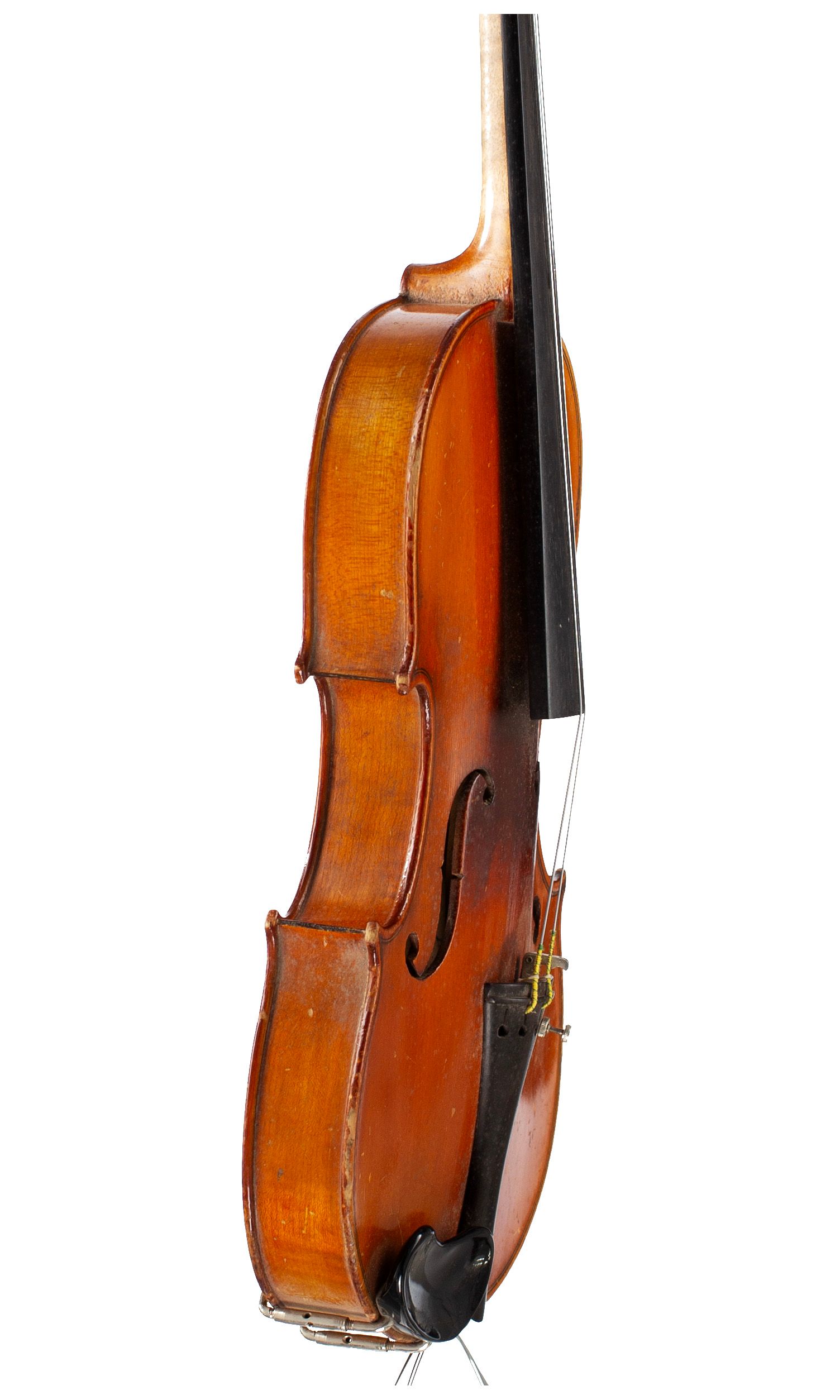 Three-quarter sized violin, Workshop of Jérôme Thibouville-Lamy, Mirecourt, circa 1900 — angled view, 70°