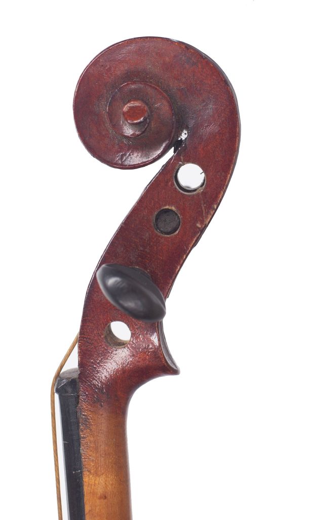 Small sized violin, Workshop of Jérôme Thibouville-Lamy, Mirecourt, circa 1890 — scroll