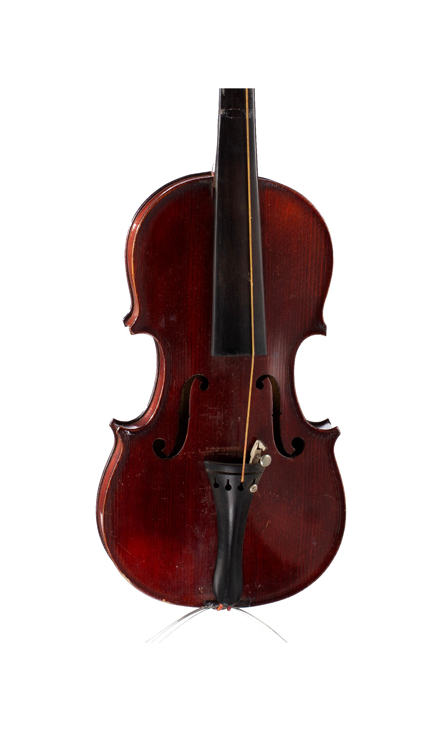 Small sized violin, Workshop of Jérôme Thibouville-Lamy, Mirecourt, circa 1890 — angled view, 10°