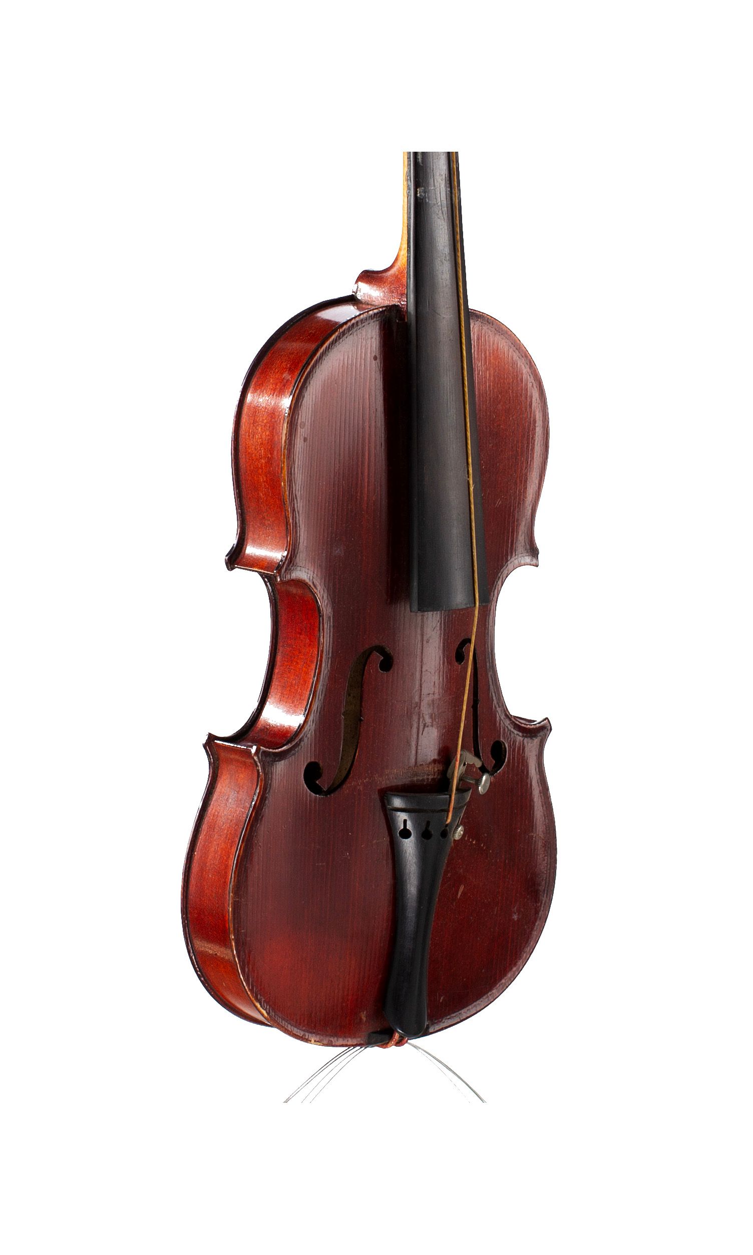 Small sized violin, Workshop of Jérôme Thibouville-Lamy, Mirecourt, circa 1890 — angled view, 40°