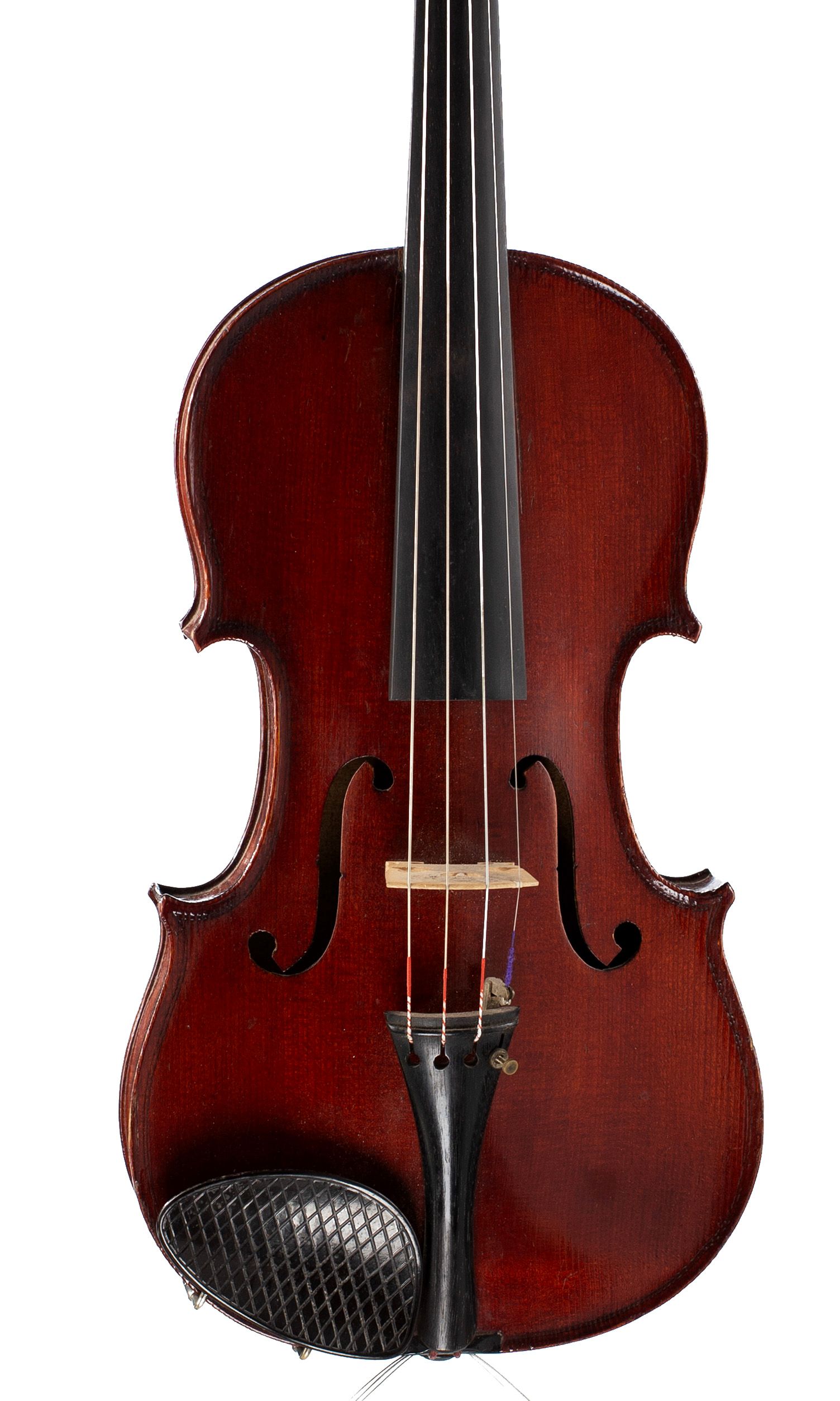 Violin, Workshop of Jérôme Thibouville-Lamy, Mirecourt, circa 1900 — angled view, 10°