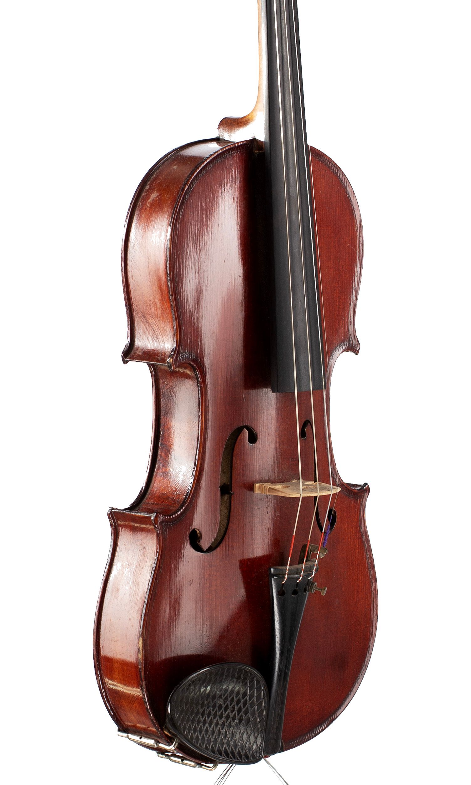 Violin, Workshop of Jérôme Thibouville-Lamy, Mirecourt, circa 1900 — angled view, 50°