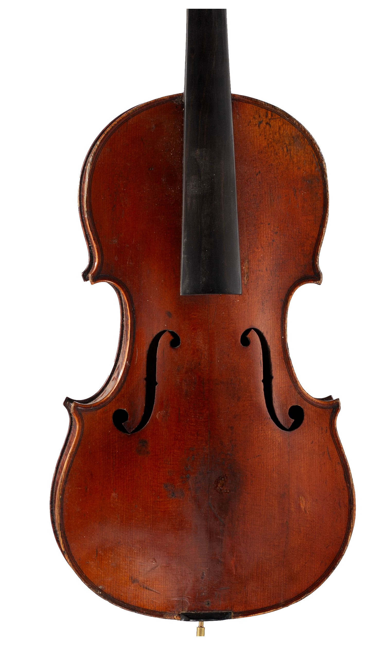 Violin, Workshop of Jérôme Thibouville-Lamy, Mirecourt, circa 1920 — angled view, 10°