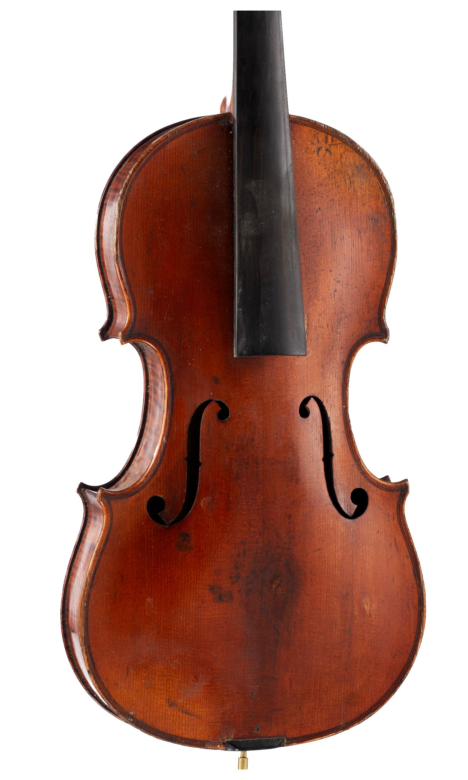Violin, Workshop of Jérôme Thibouville-Lamy, Mirecourt, circa 1920 — angled view, 20°
