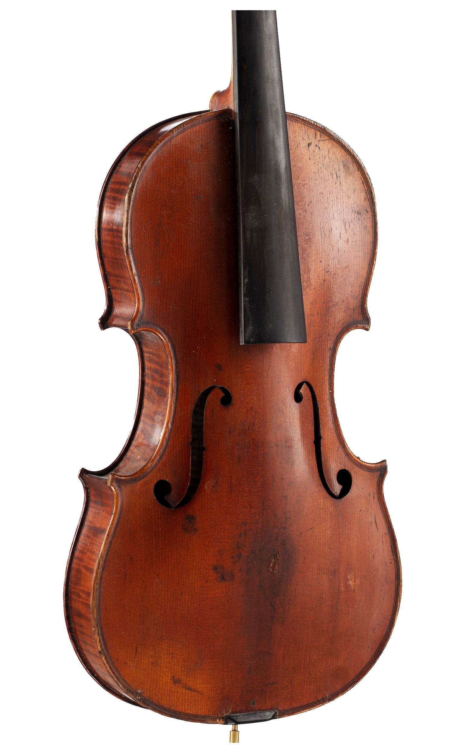 Violin, Workshop of Jérôme Thibouville-Lamy, Mirecourt, circa 1920 — angled view, 30°