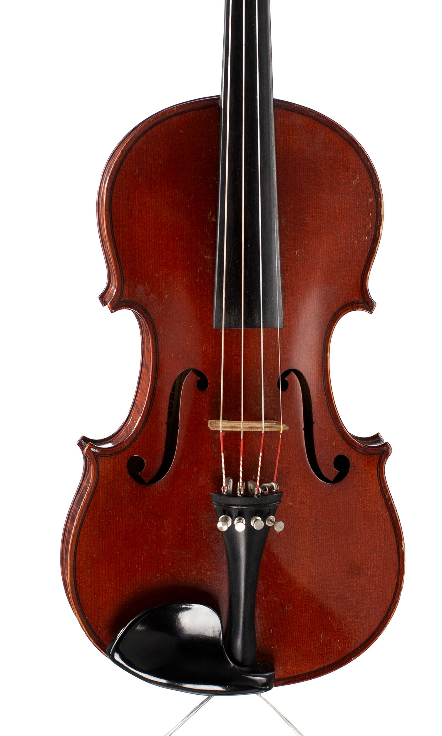 Violin, Workshop of Jérôme Thibouville-Lamy, Mirecourt, circa 1900 — angled view, 10°