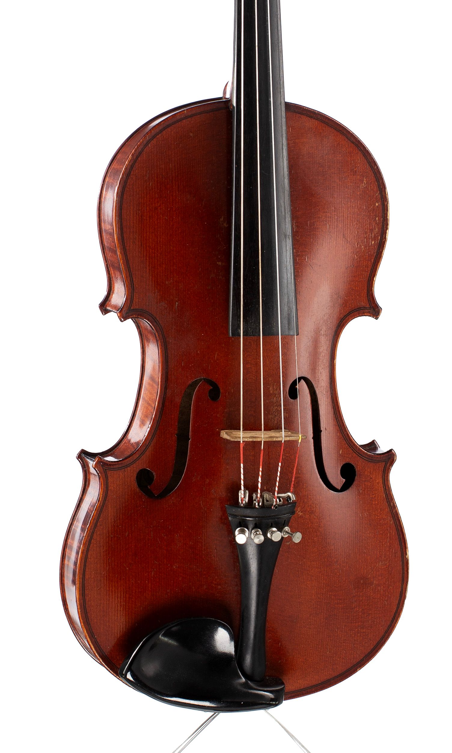 Violin, Workshop of Jérôme Thibouville-Lamy, Mirecourt, circa 1900 — angled view, 20°