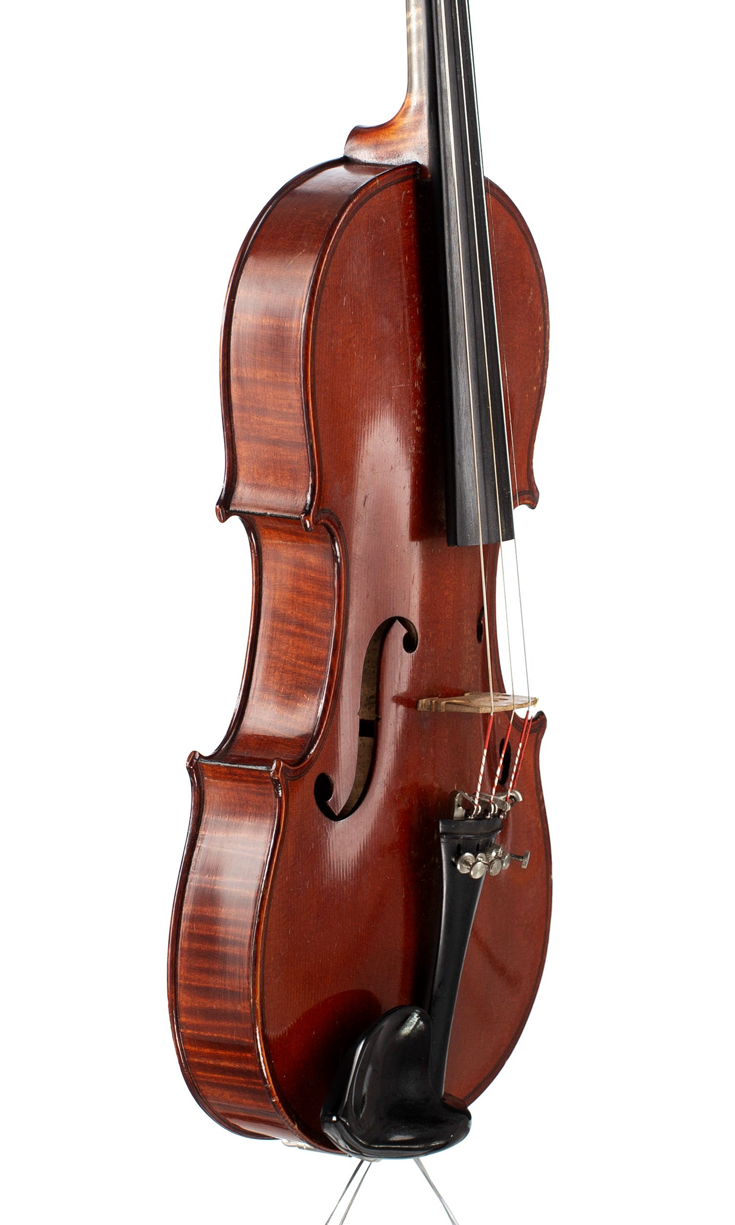 Violin, Workshop of Jérôme Thibouville-Lamy, Mirecourt, circa 1900 — angled view, 60°