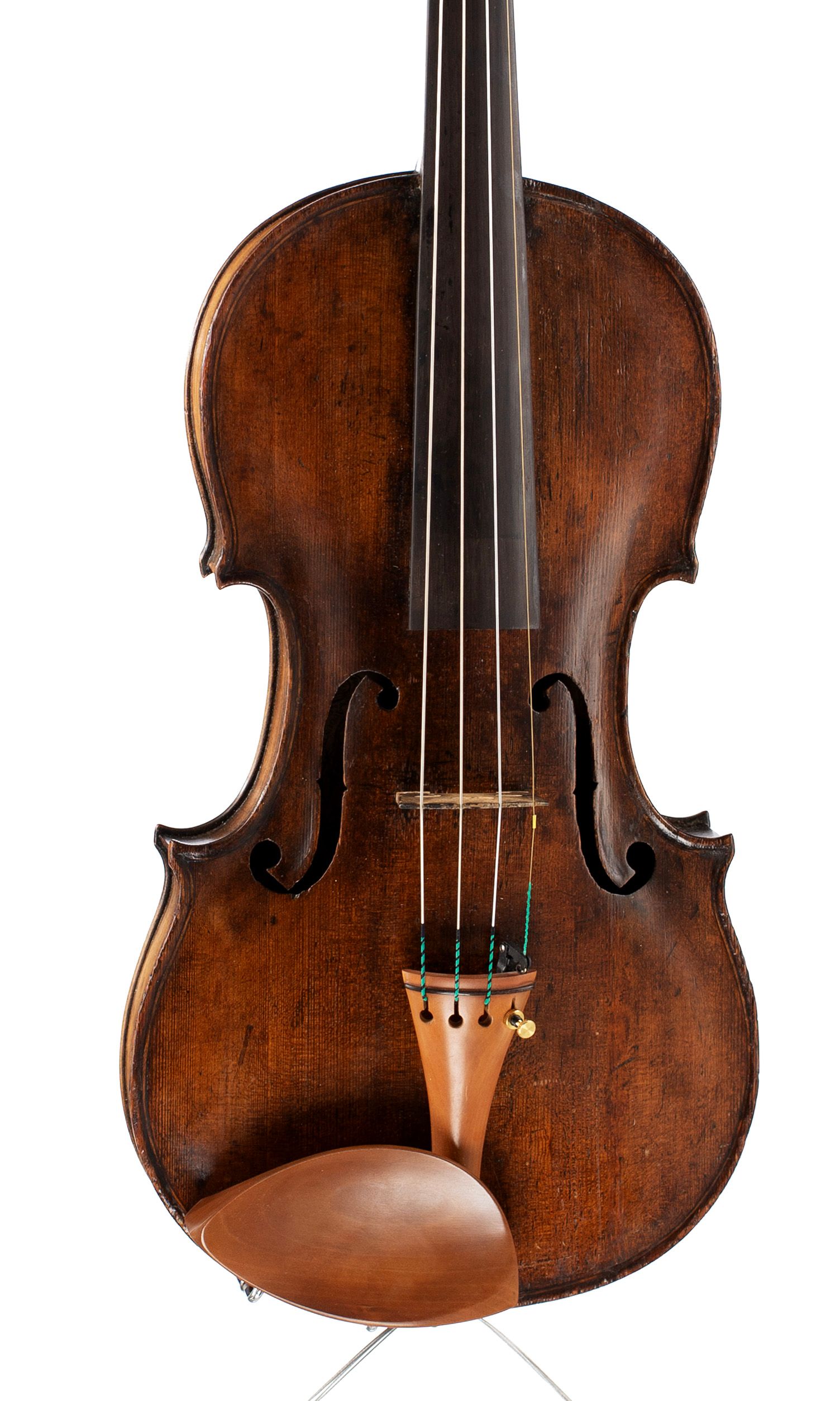 Violin, Workshop of Nicolas Augustin Chappuy, circa 1800 — angled view, 10°