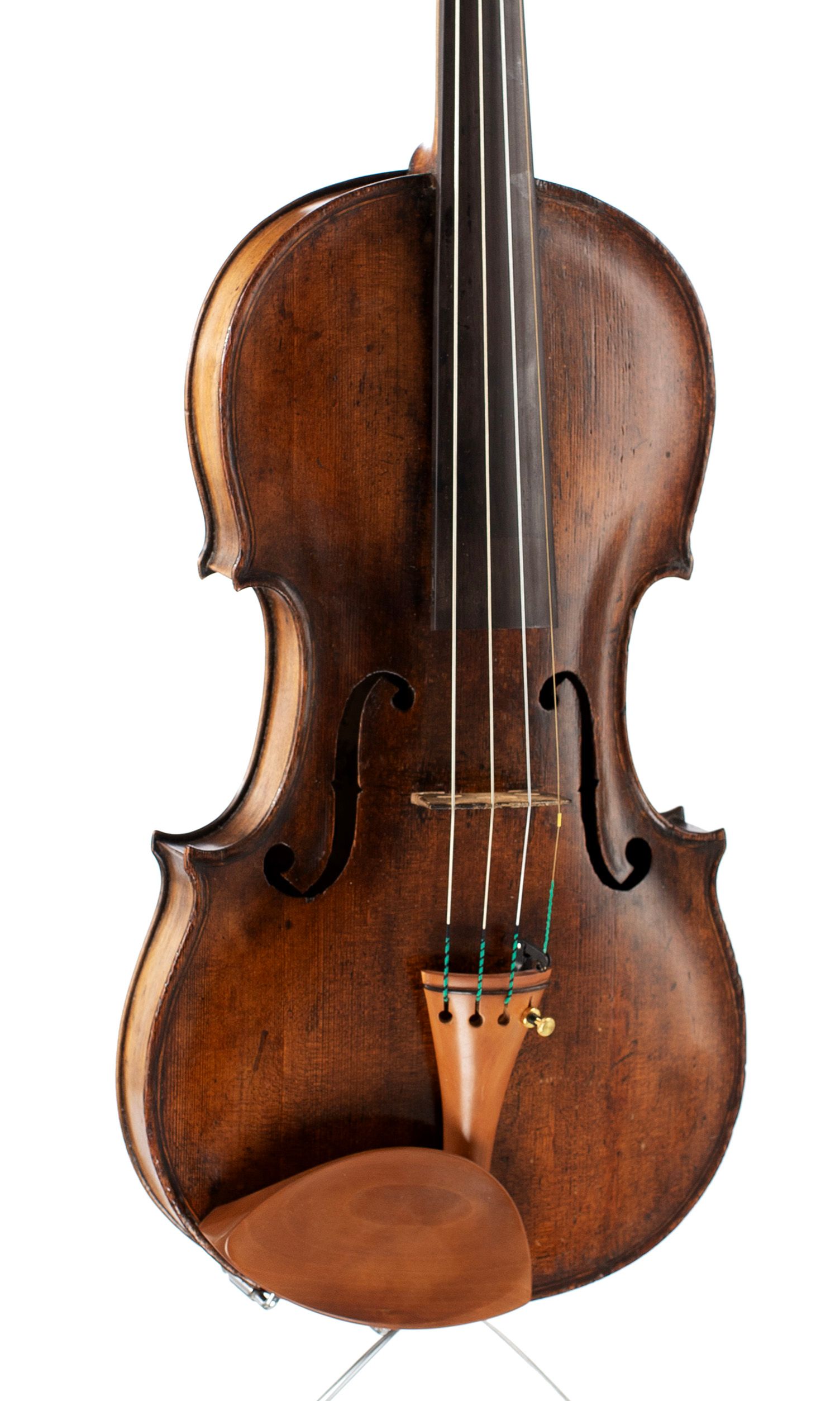 Violin, Workshop of Nicolas Augustin Chappuy, circa 1800 — angled view, 20°