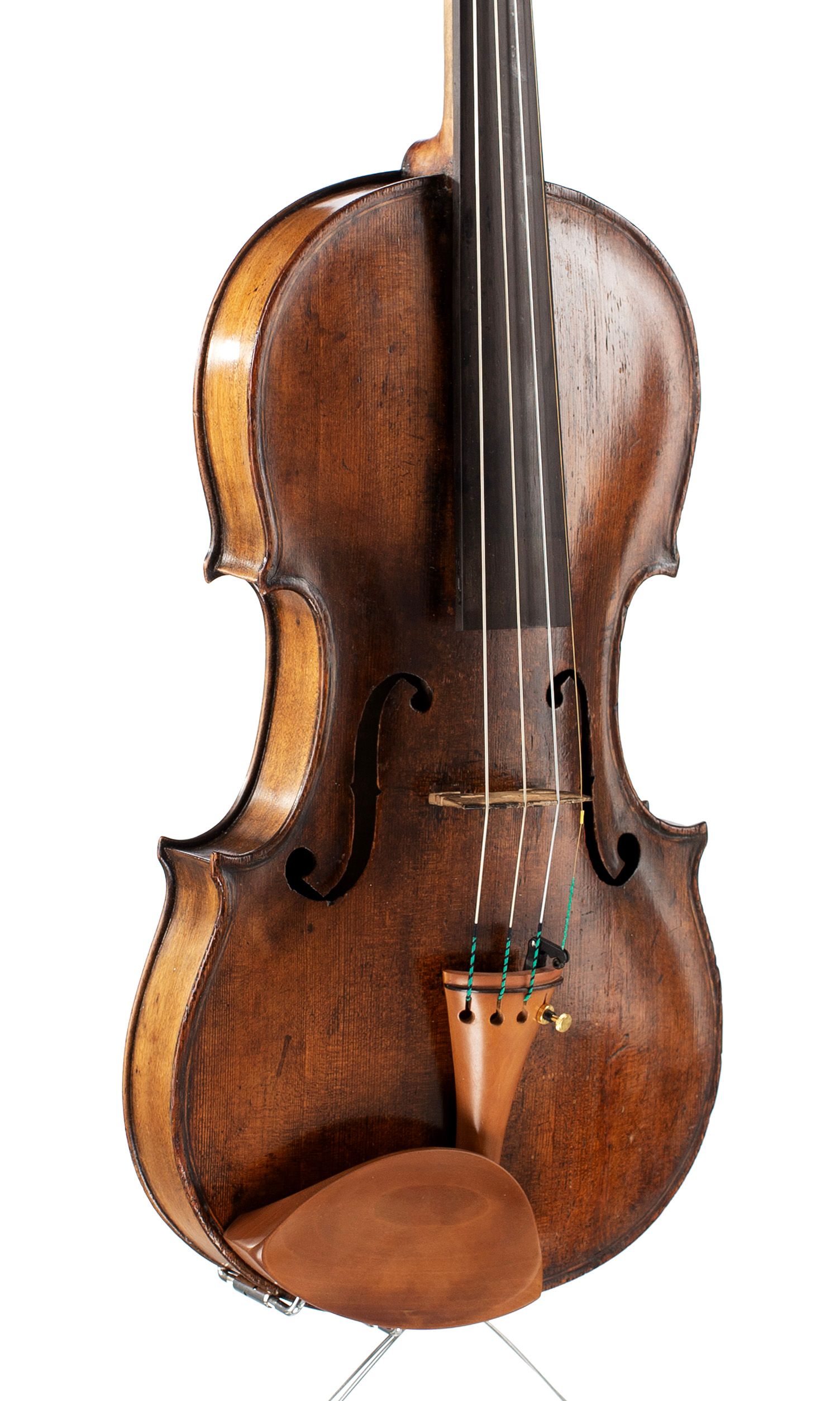 Violin, Workshop of Nicolas Augustin Chappuy, circa 1800 — angled view, 30°