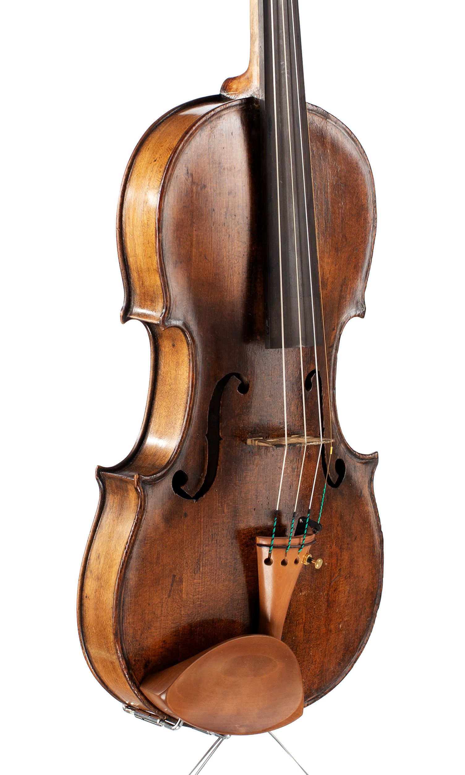 Violin, Workshop of Nicolas Augustin Chappuy, circa 1800 — angled view, 40°