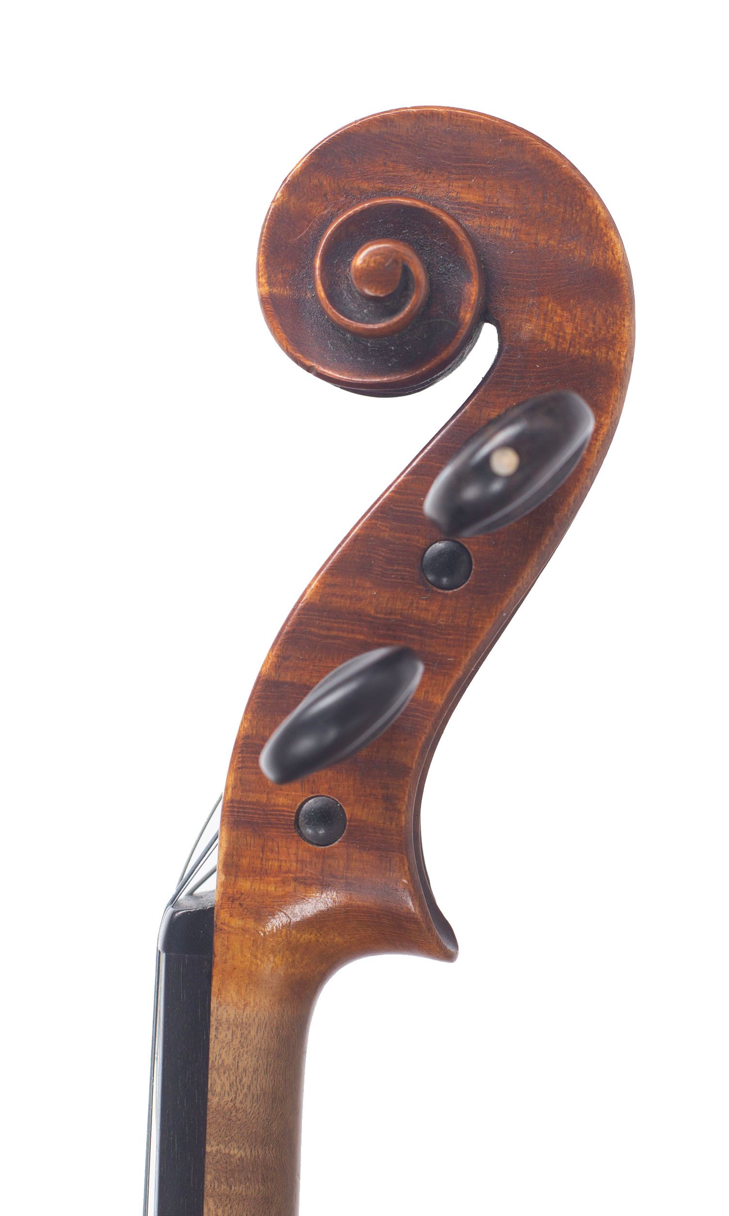 Violin by Job Ardern, Wilmslow, circa 1900 — scroll