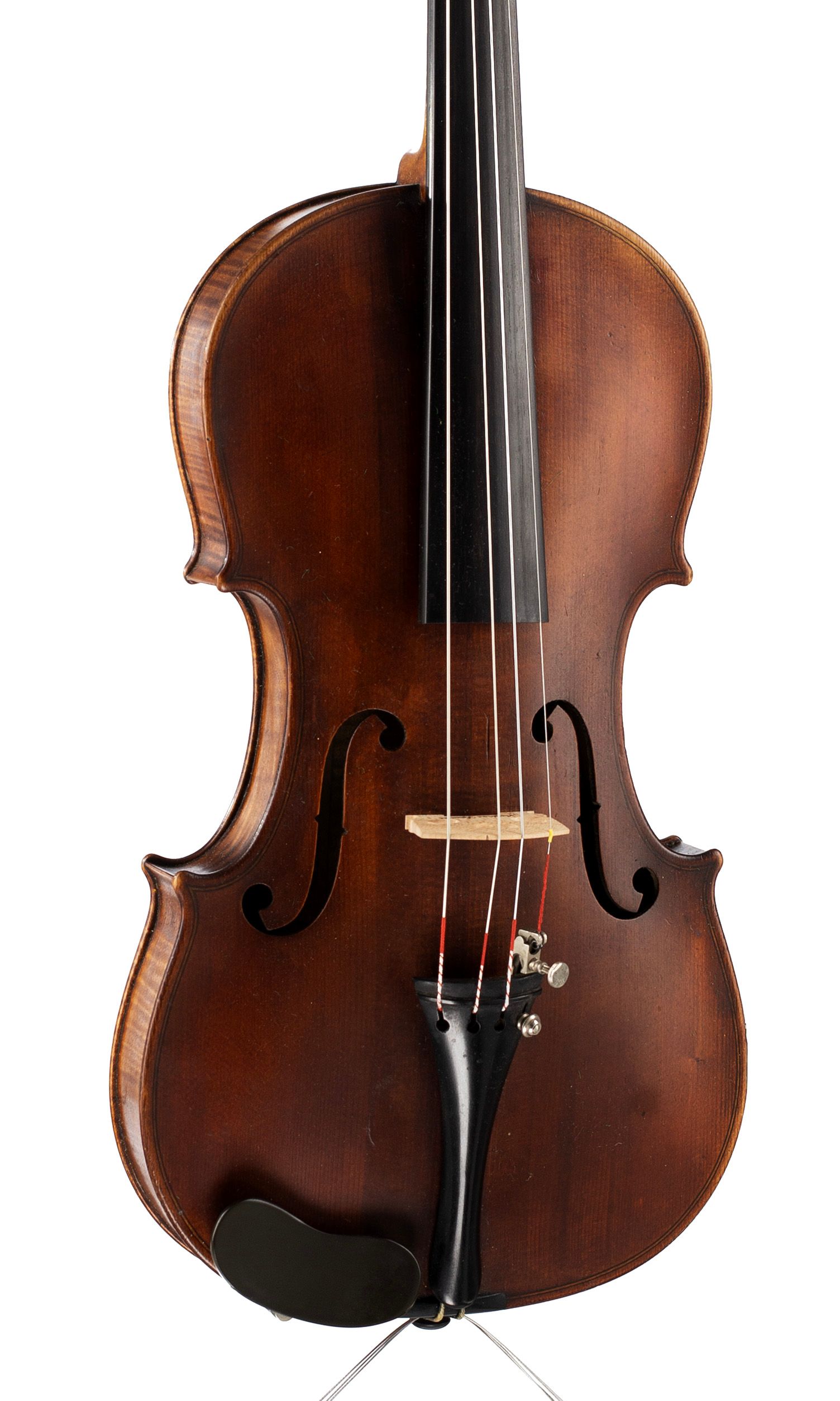Violin by Job Ardern, Wilmslow, circa 1900 — angled view, 20°