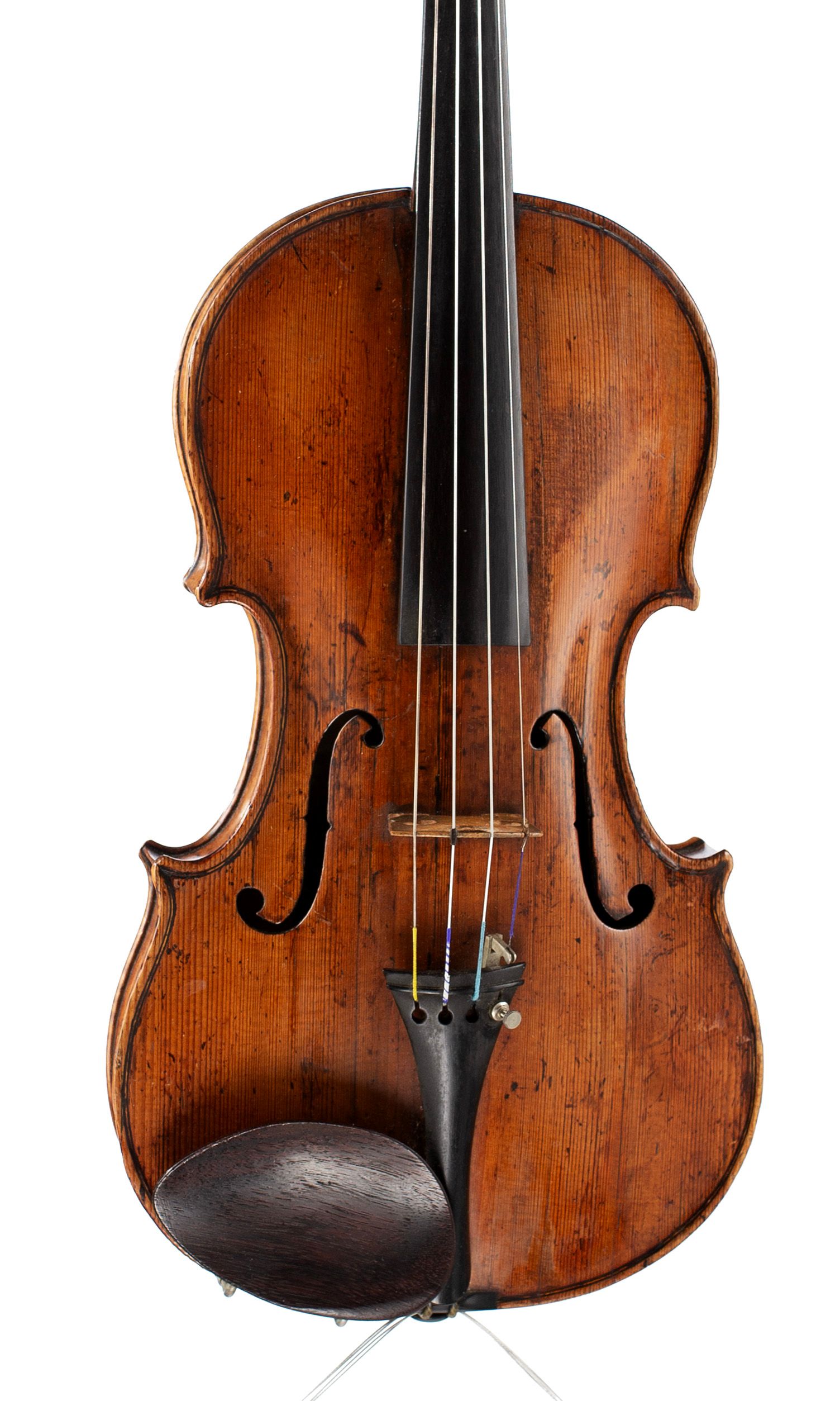 A violin by Barak Norman and Nathaniel Cross, London, circa 1720 — angled view, 10°