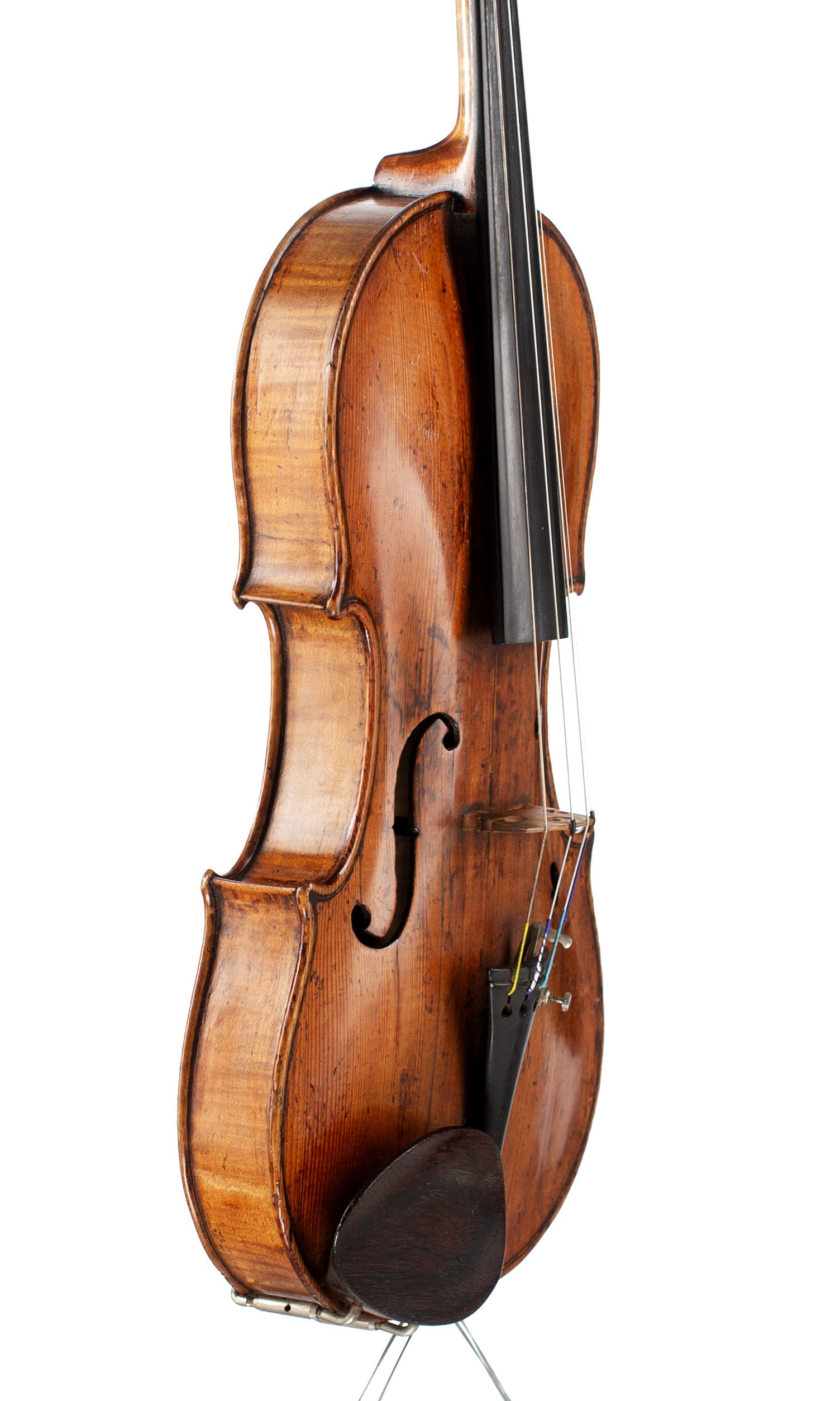 A violin by Barak Norman and Nathaniel Cross, London, circa 1720 — angled view, 60°