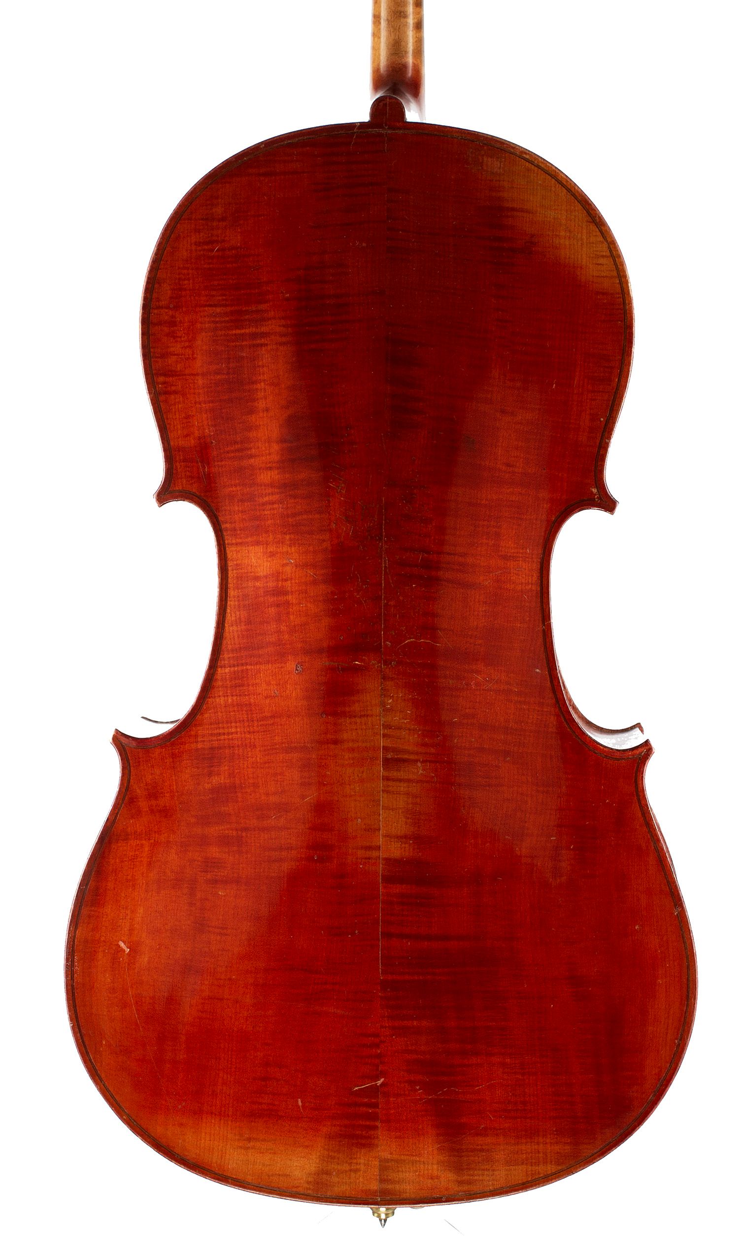 Cello, Workshop of Jérôme Thibouville-Lamy, Mirecourt, circa 1900 — back