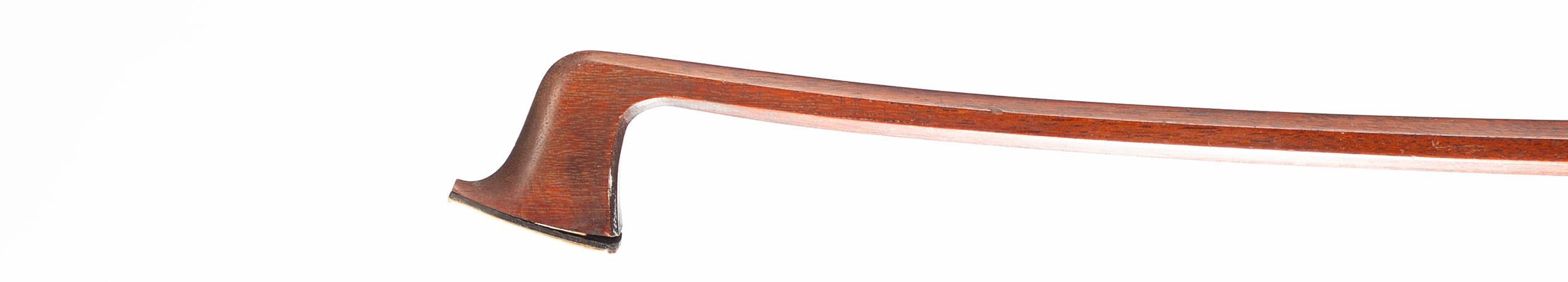 A nickel-mounted viola bow by Louis Morizot, Mirecourt — head