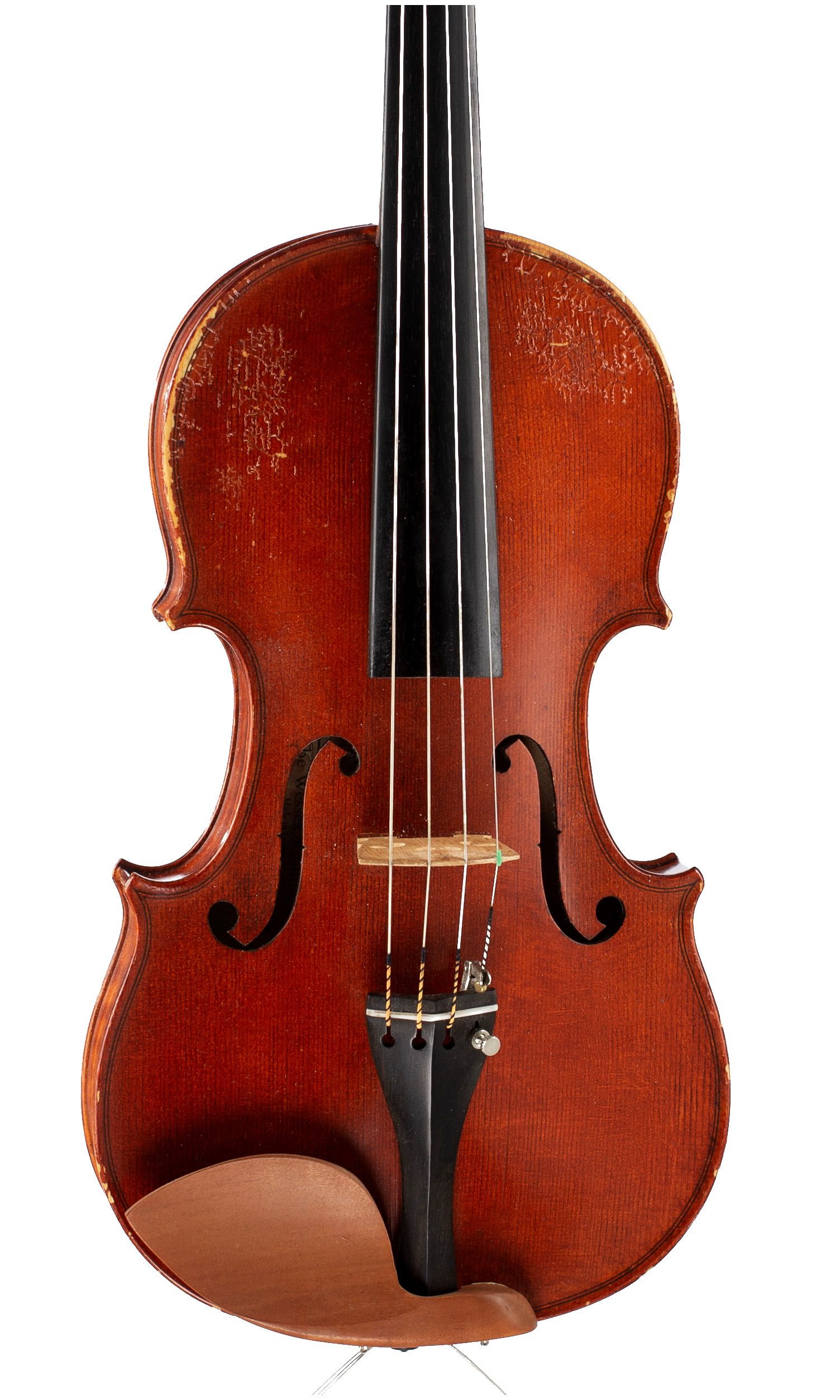 A violin by The Wessex Violin Co, England, 2014 — angled view, 10°