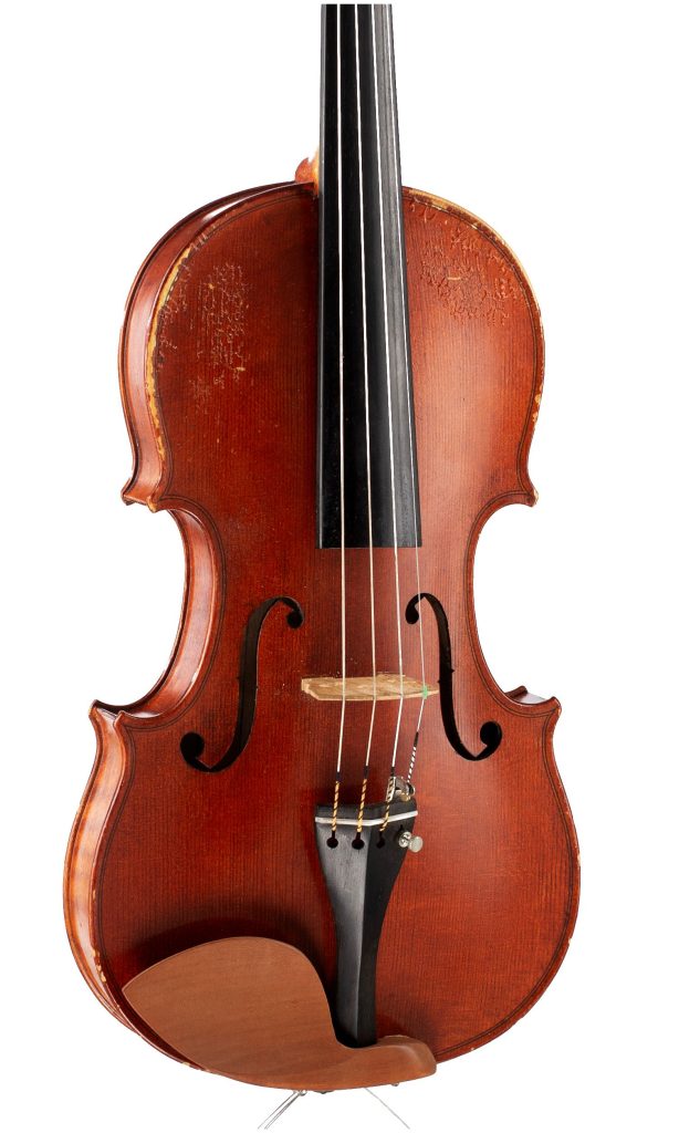 A violin by The Wessex Violin Co, England, 2014 — angled view, 20°