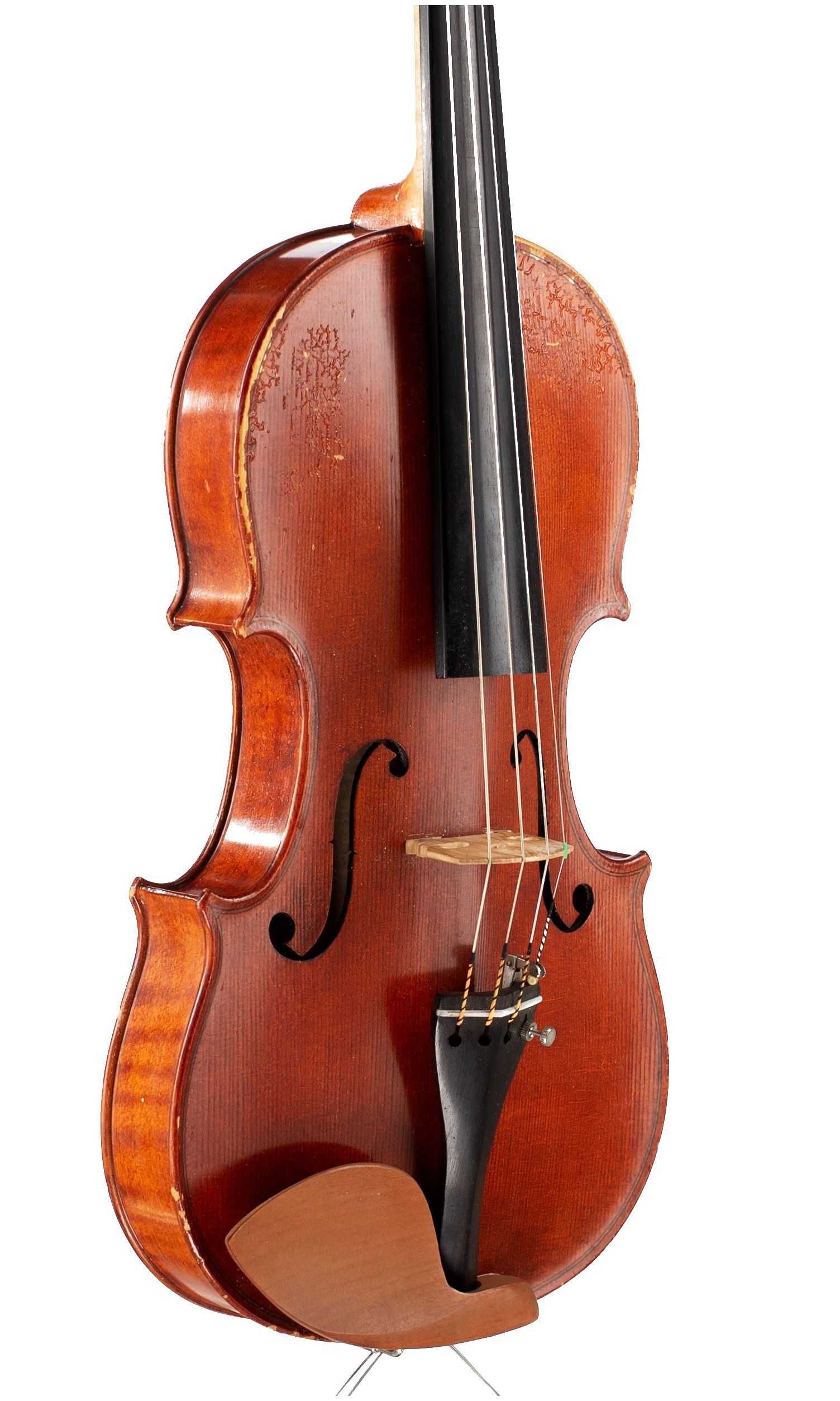 A violin by The Wessex Violin Co, England, 2014 — angled view, 40°