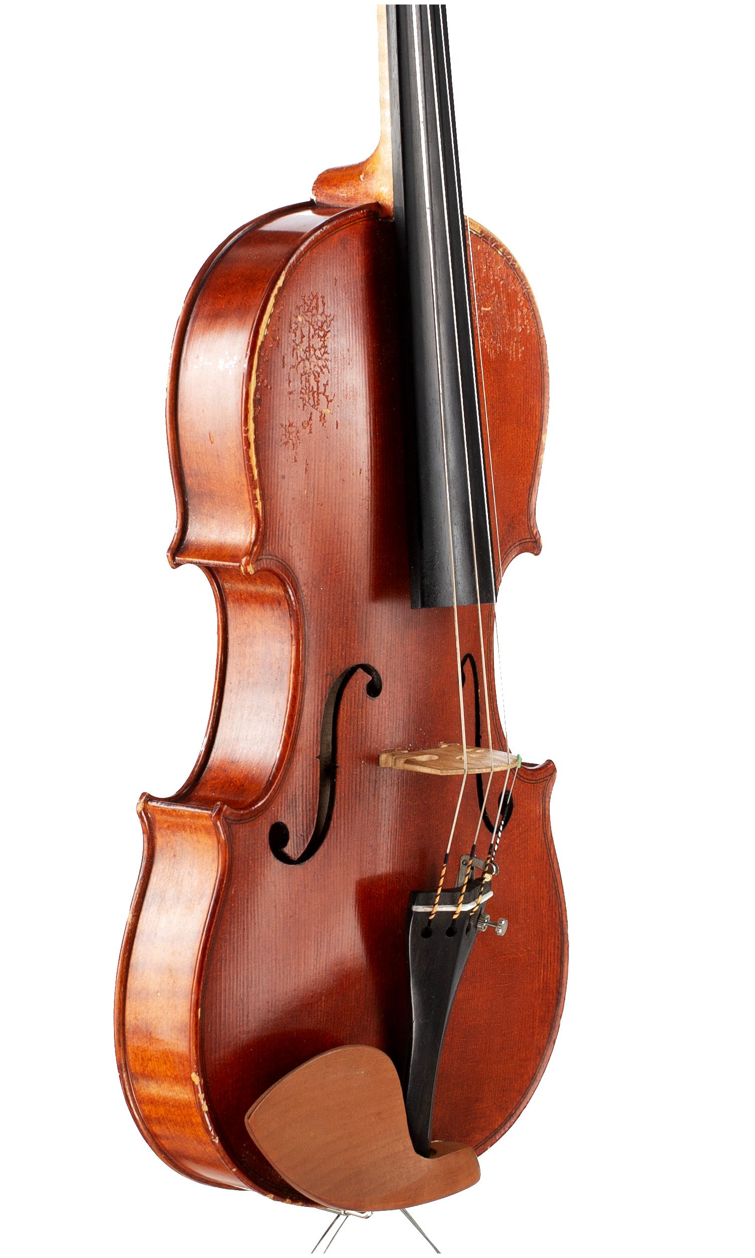 A violin by The Wessex Violin Co, England, 2014 — angled view, 50°