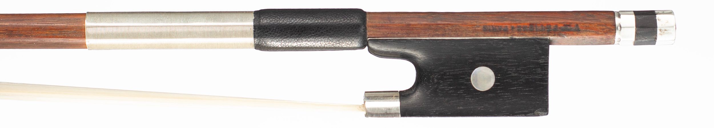 A silver-mounted violin bow by Victor Fetique, Paris, circa 1920 — frog