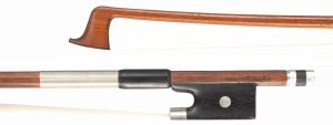 A silver-mounted violin bow by Victor Fetique, Paris, circa 1920 — head and frog