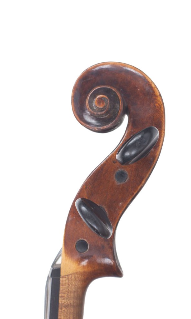 Violin by Johann Georg Voigt, Germany, circa 1780 — scroll