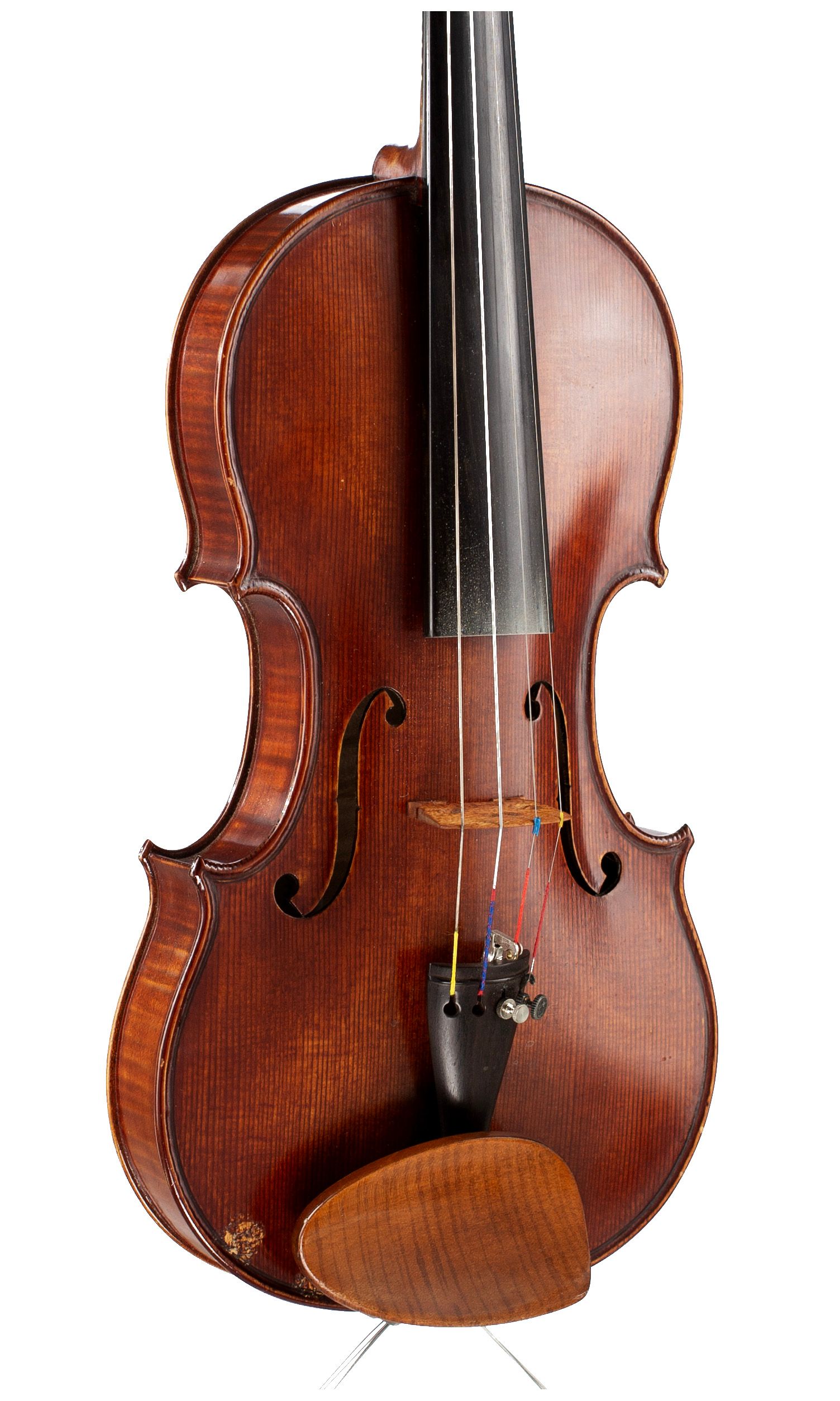 A violin by Julian Emery, Aberystwyth, 1986 — angled view, 30°