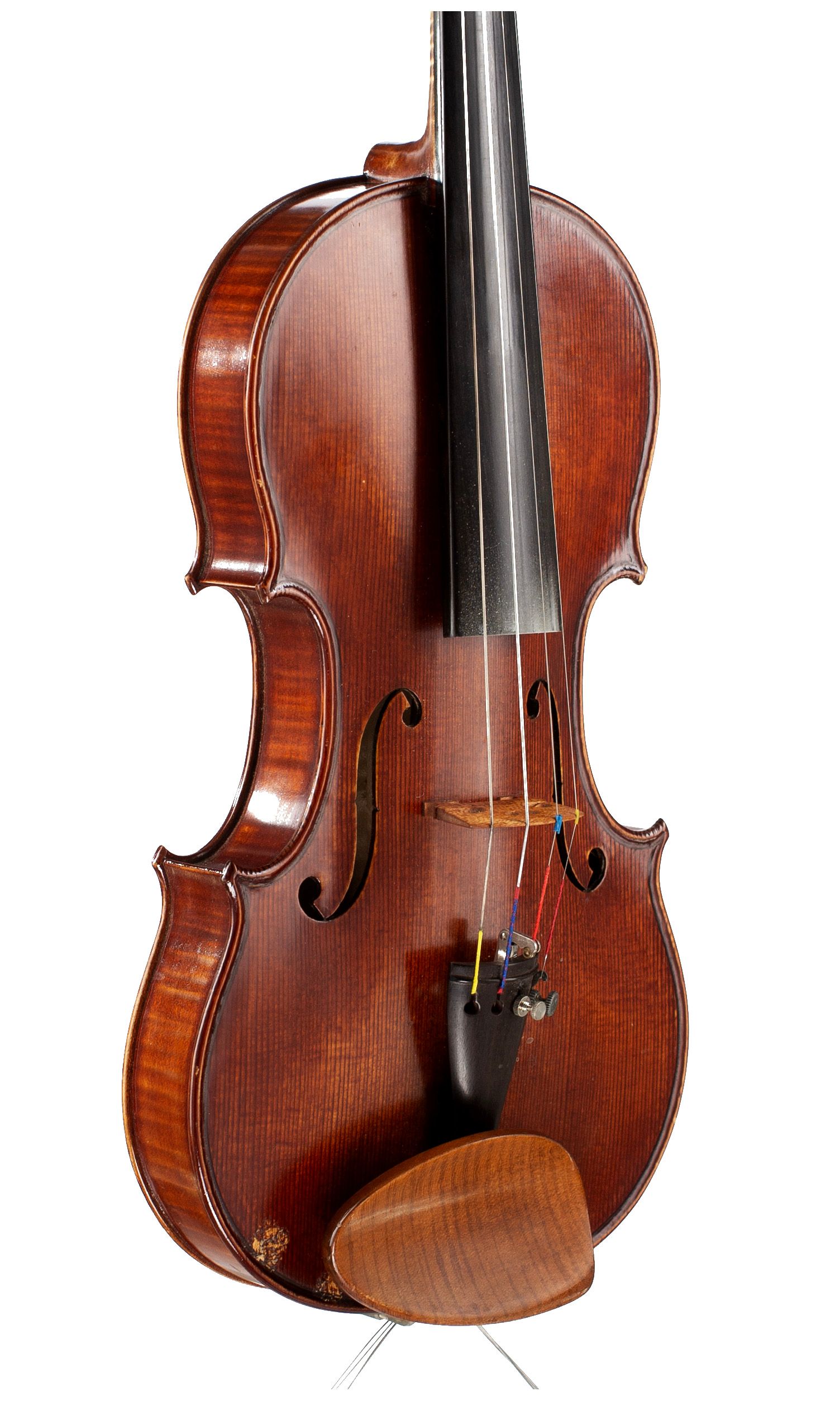 A violin by Julian Emery, Aberystwyth, 1986 — angled view, 40°