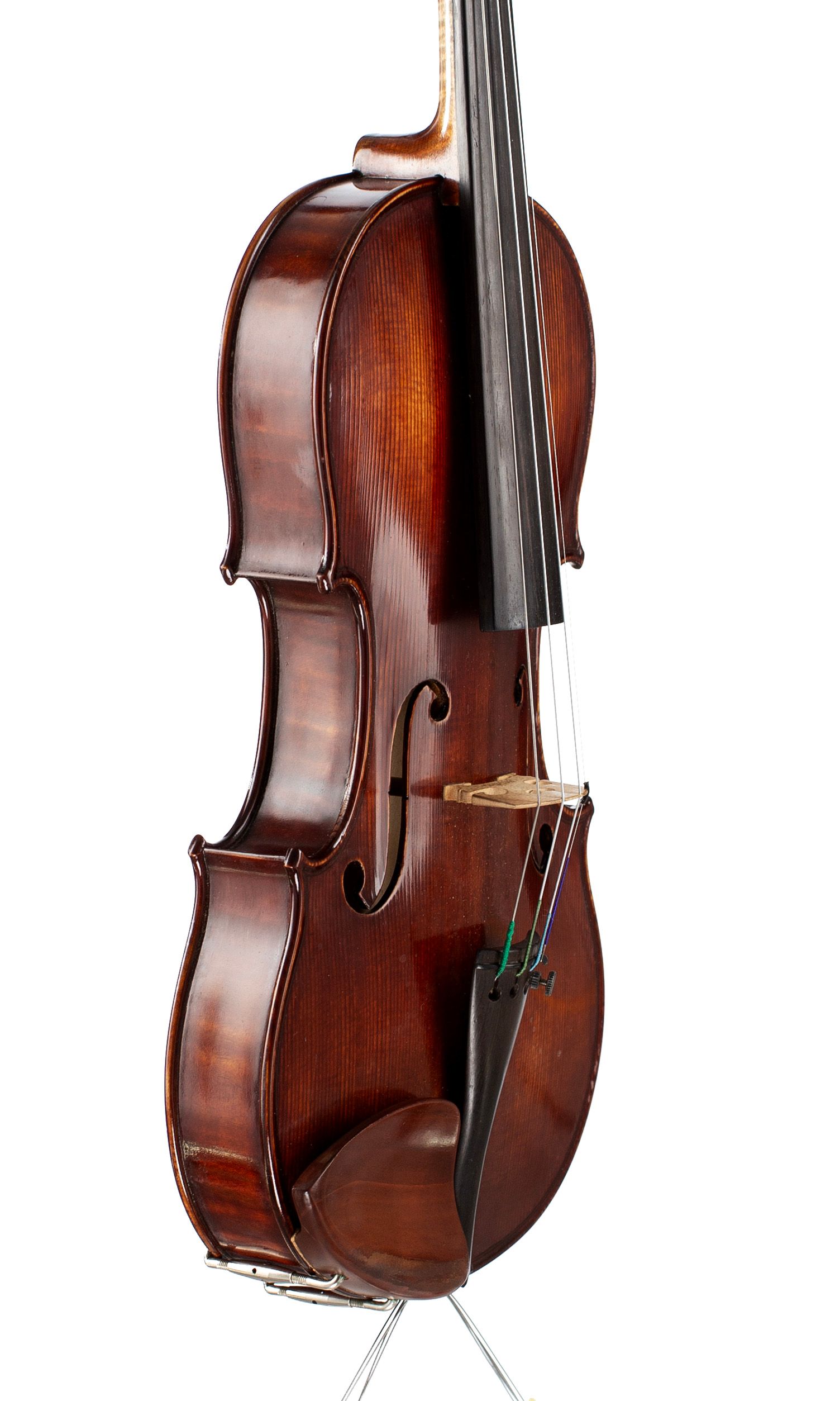A violin by Julian Emery, 1984 — angled view, 60°