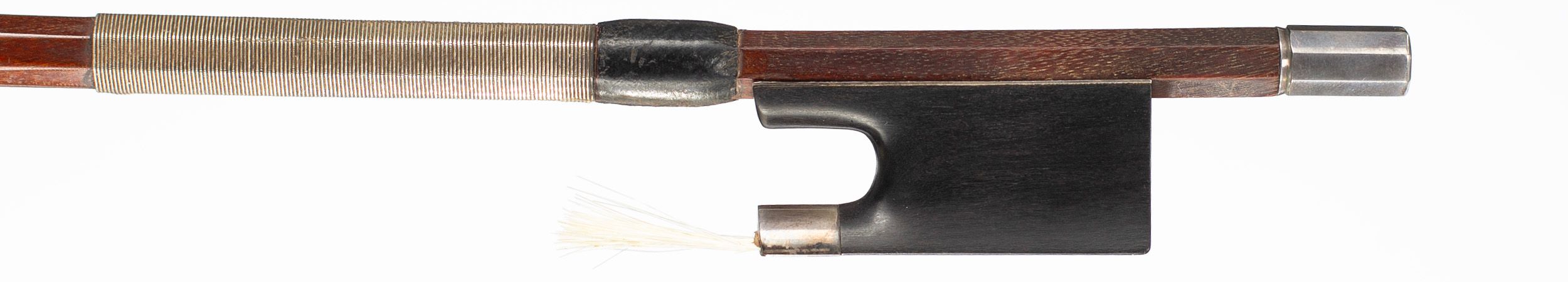A silver-mounted viola bow by Victor Thomassin, London — frog
